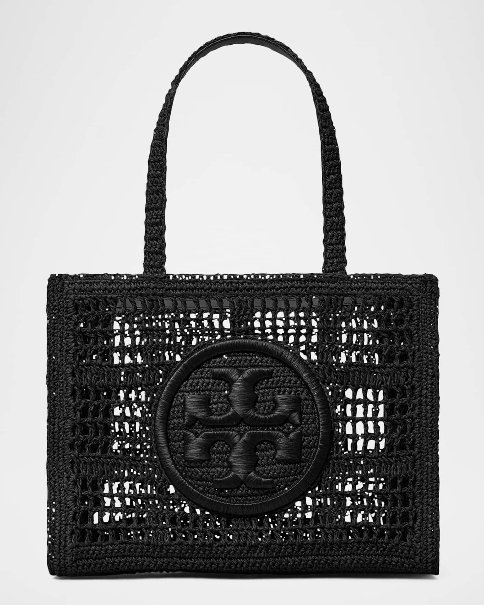 Tory Burch Ella Small Crochet Straw Tote Bag | Neiman Marcus