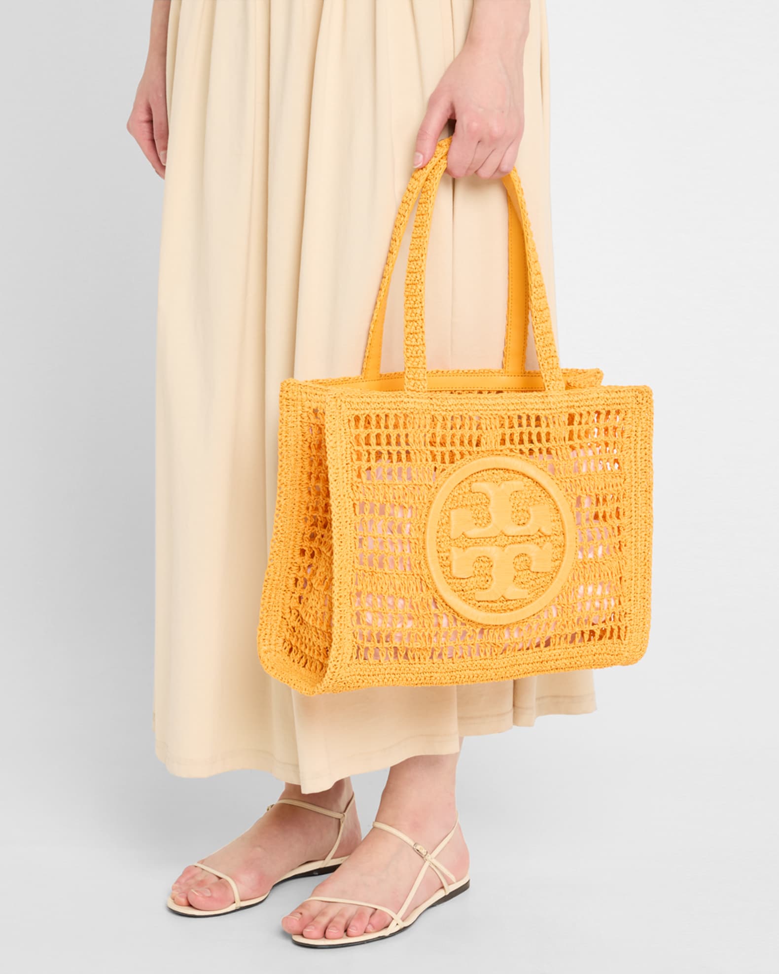 Ella Small Crochet Straw Tote Bag 1