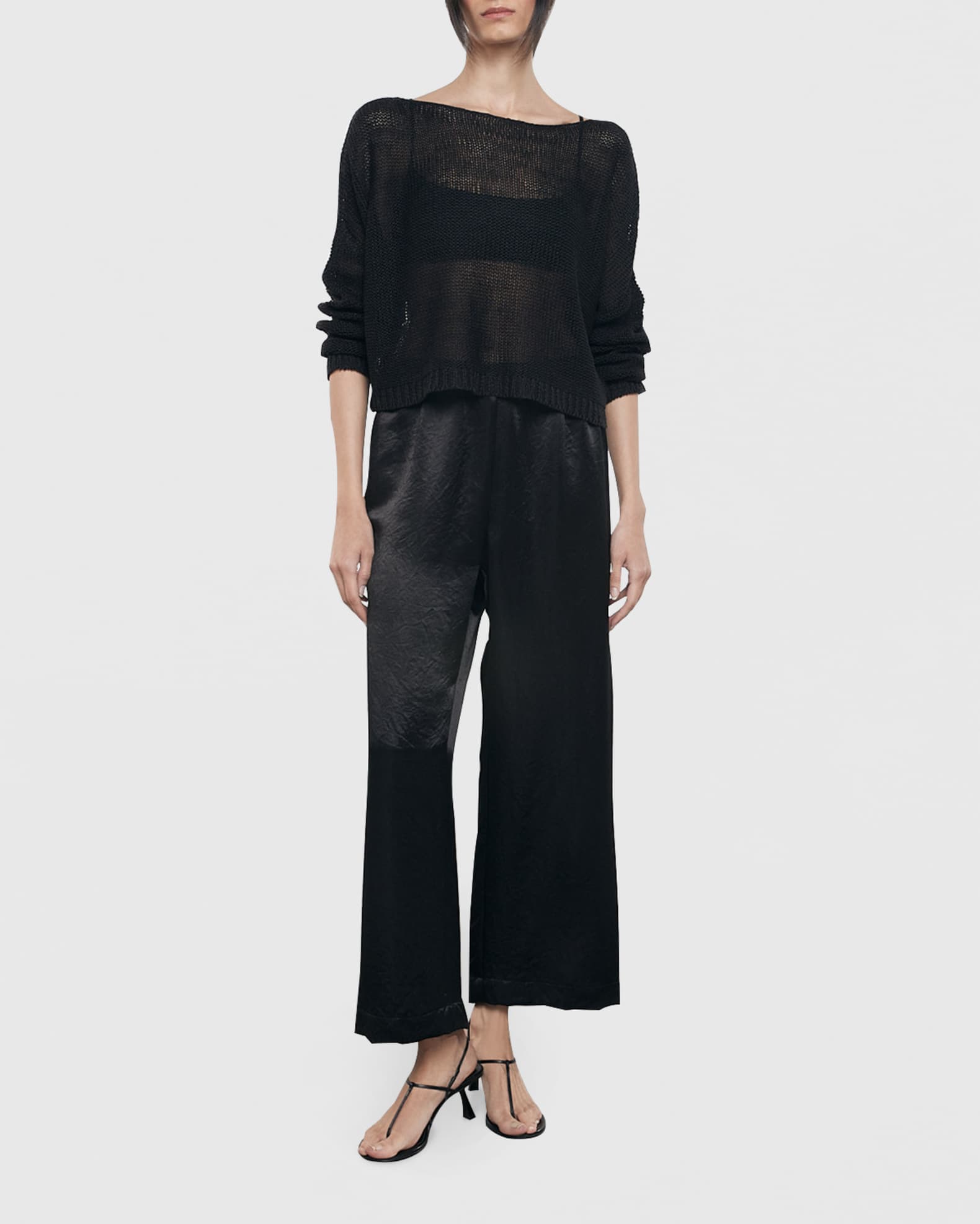 Hammered Satin Ankle Pants 1