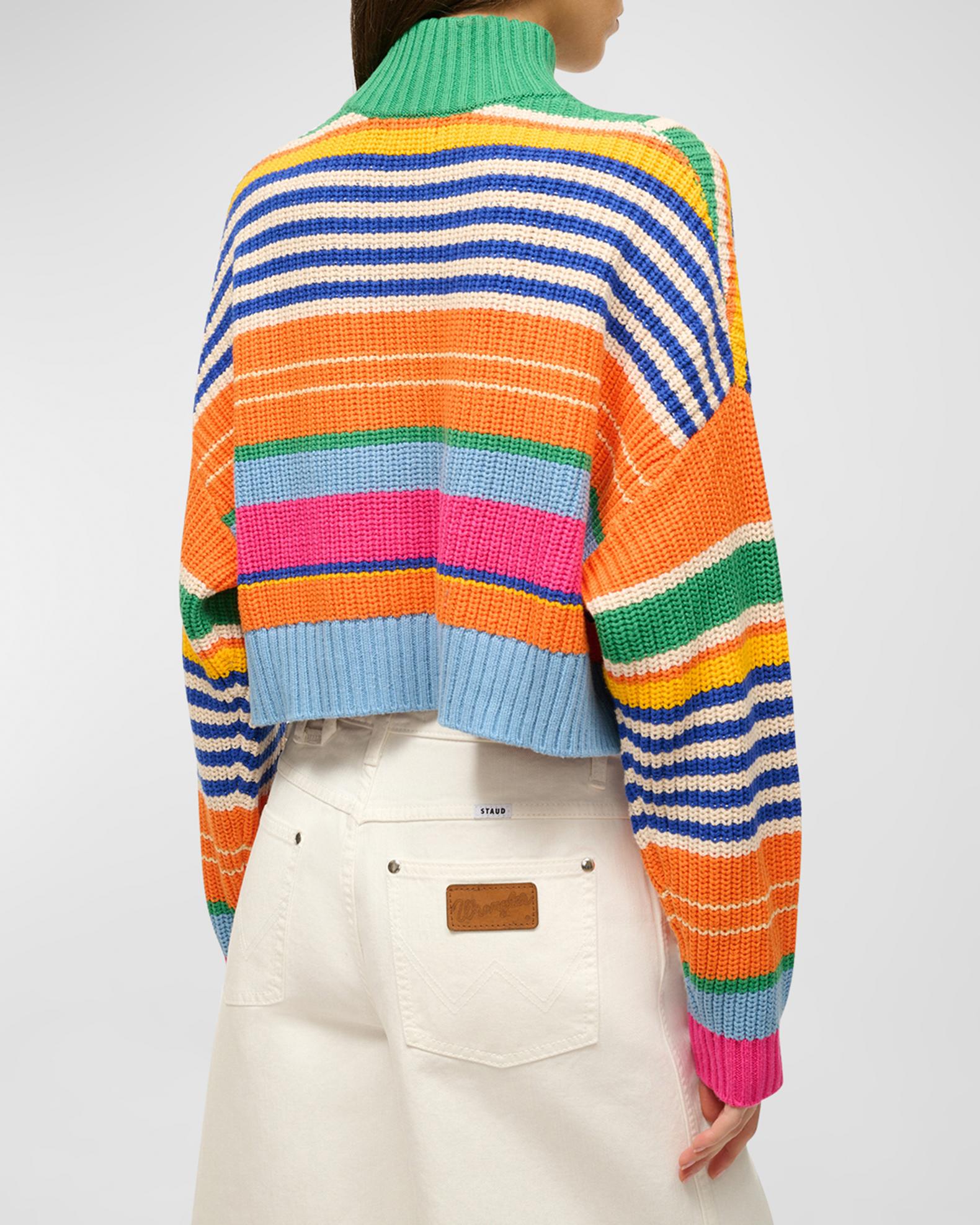 STAUD HAMPTON SWEATER - ADRIATIC STRIPE
