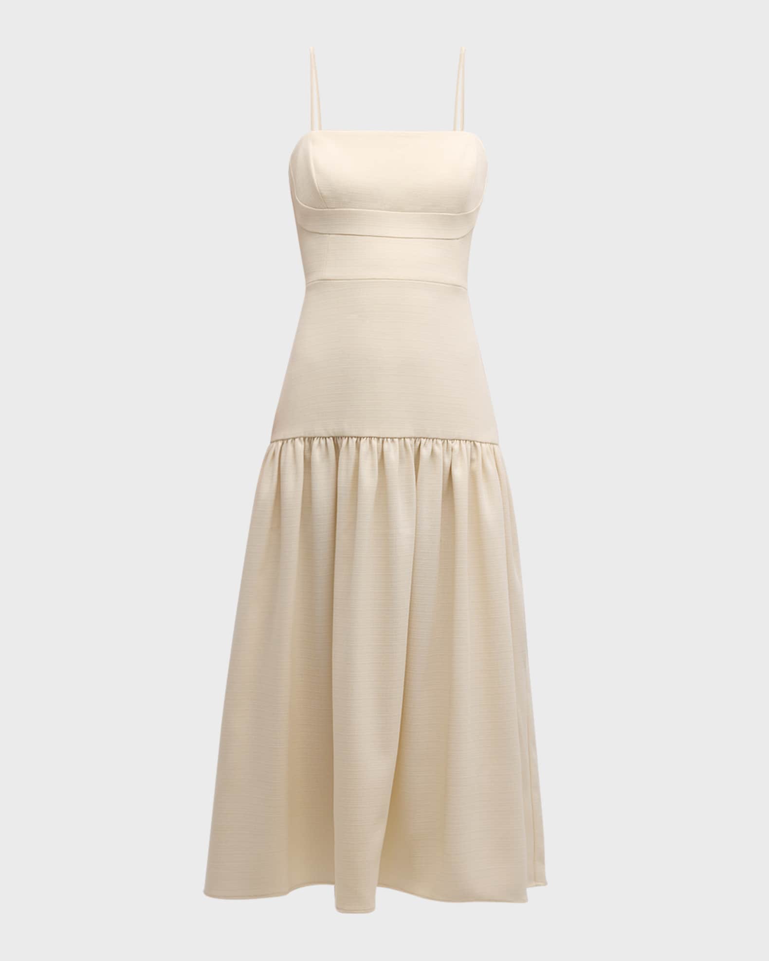Ivi Strappy Tiered Square Neck Midi Dress