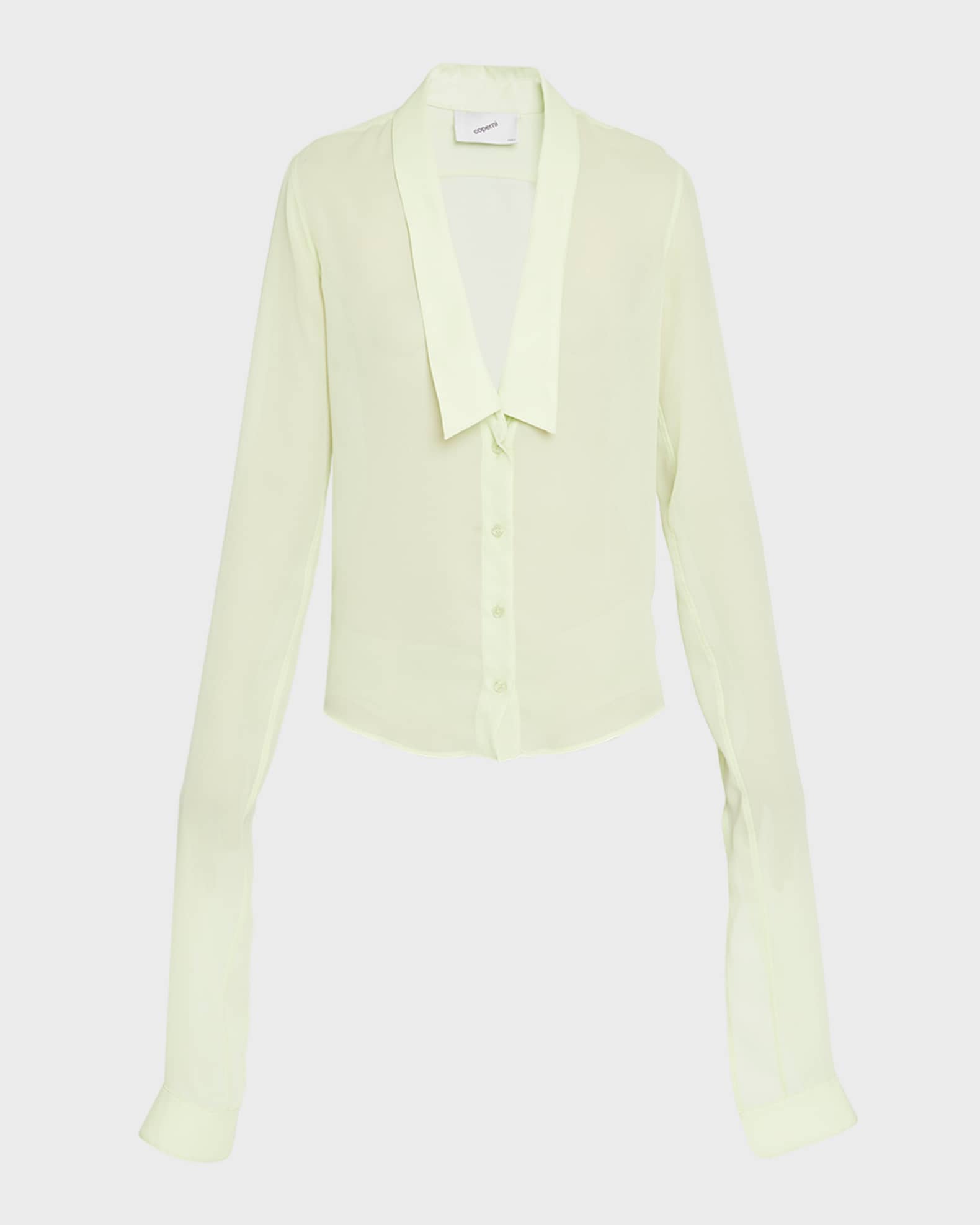 Coperni belted-cuff cropped cardigan - White