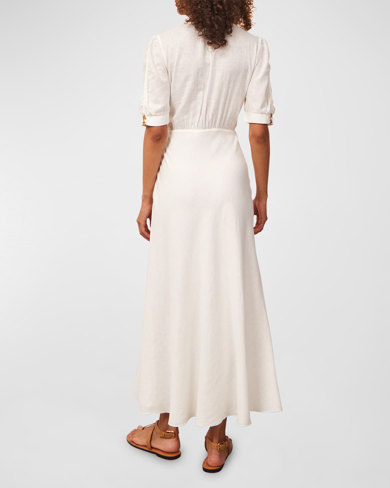 Solid Irida Detail Midi Dress