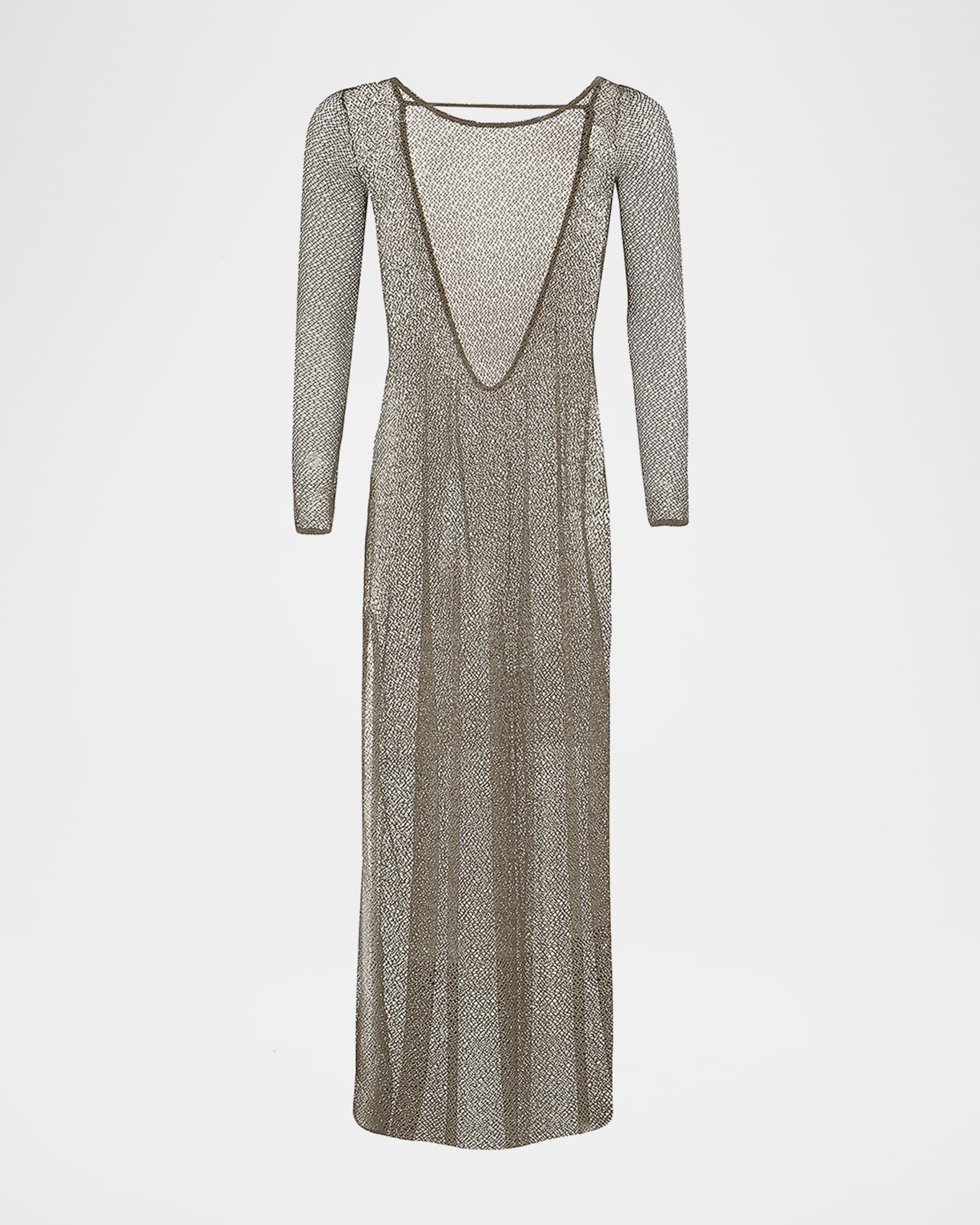 Solid Lexia Sheer Backless Maxi Dress Coverup  0