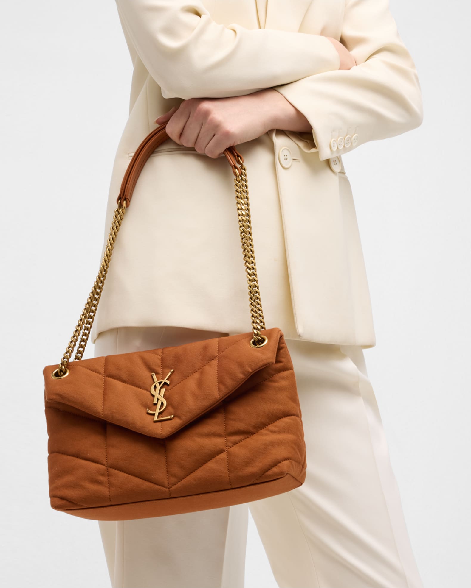 Saint Laurent Lou Quilted Leather Shoulder Bag Hot Rust