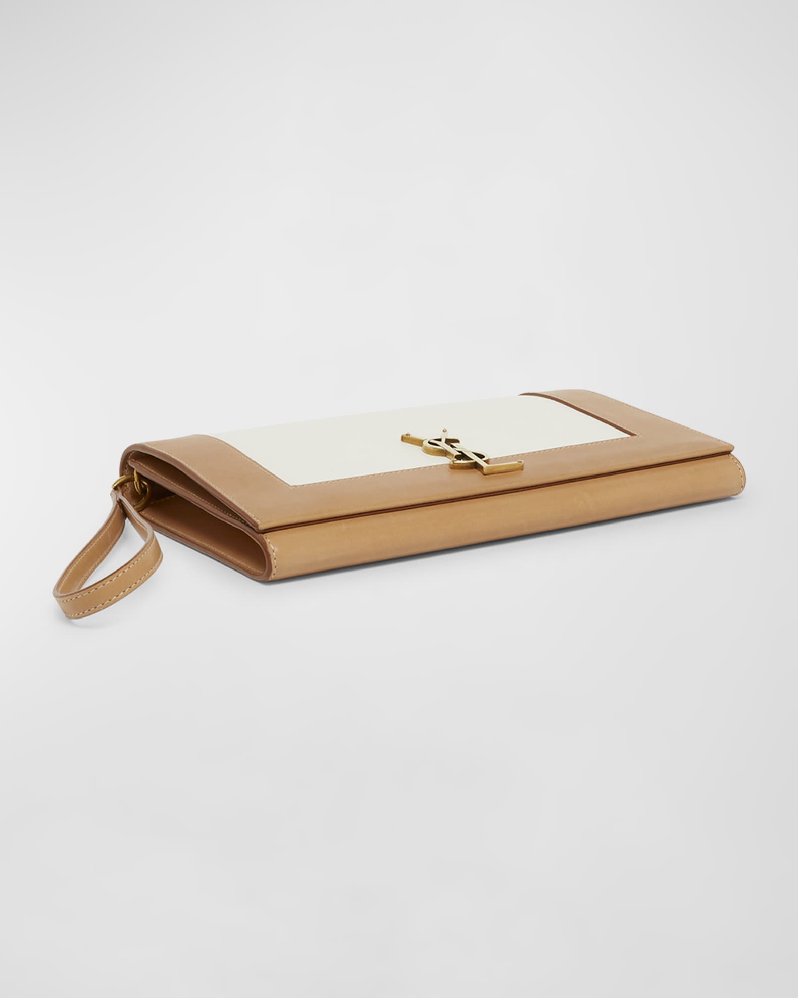Saint Laurent YSL Flap Clutch Bag in Leather Neiman Marcus