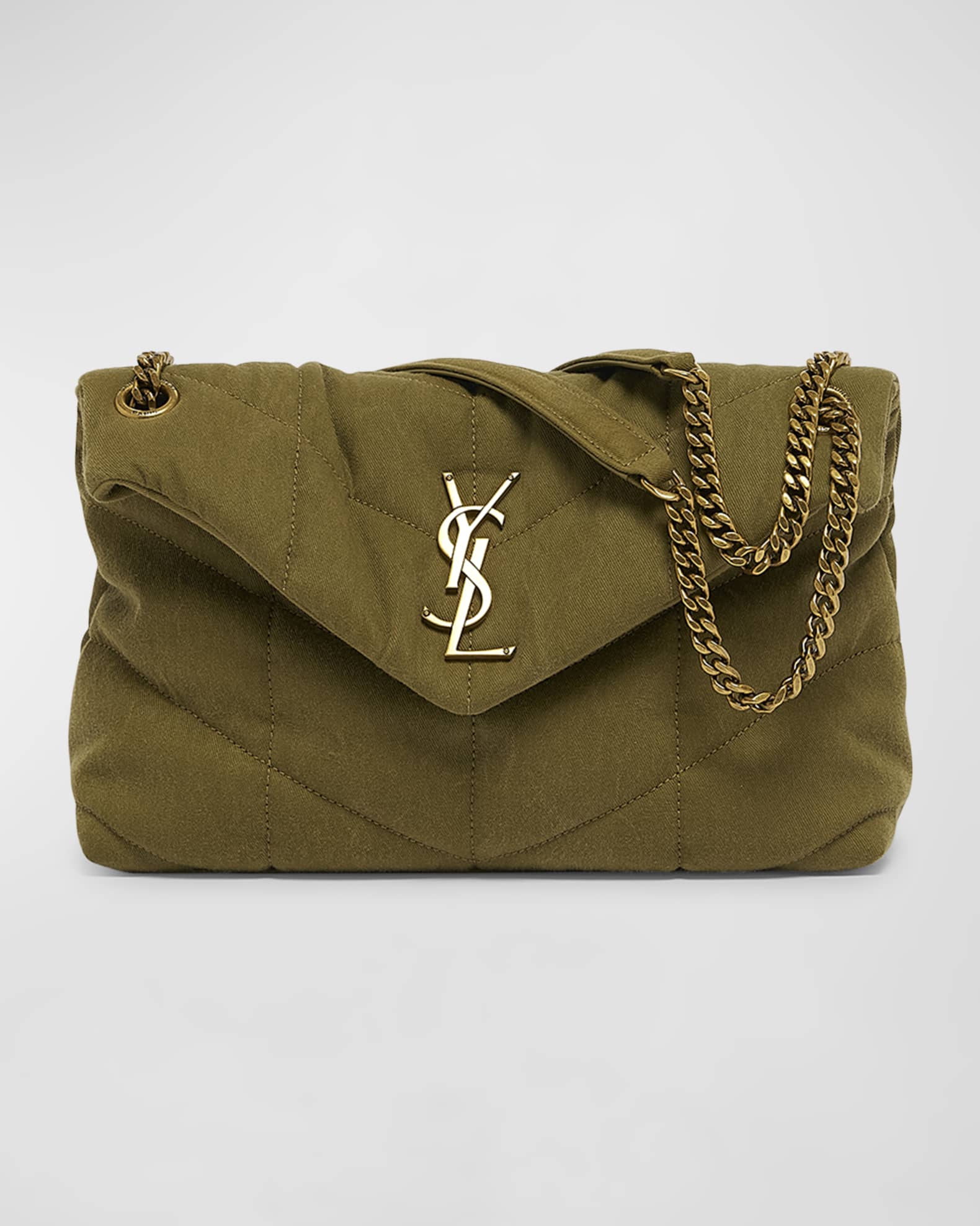 Saint Laurent Lou Toy YSL Puffer Crossbody Bag in Canvas | Neiman Marcus
