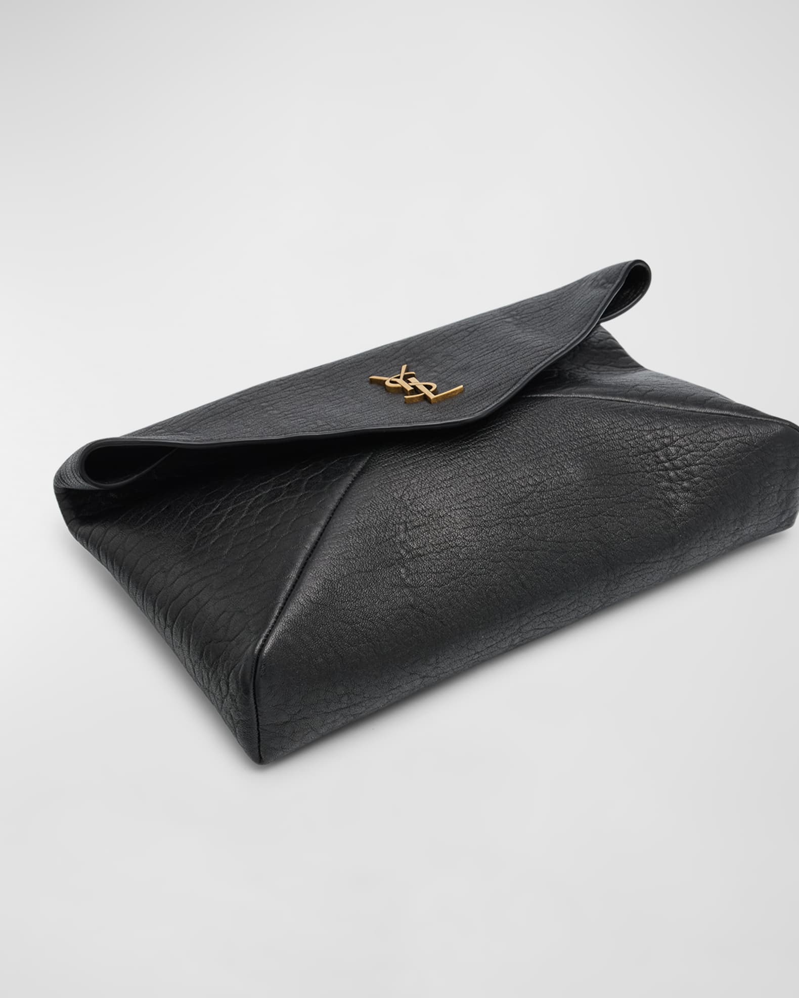 Large YSL Envelope Pouch Clutch Bag in Leather  1
