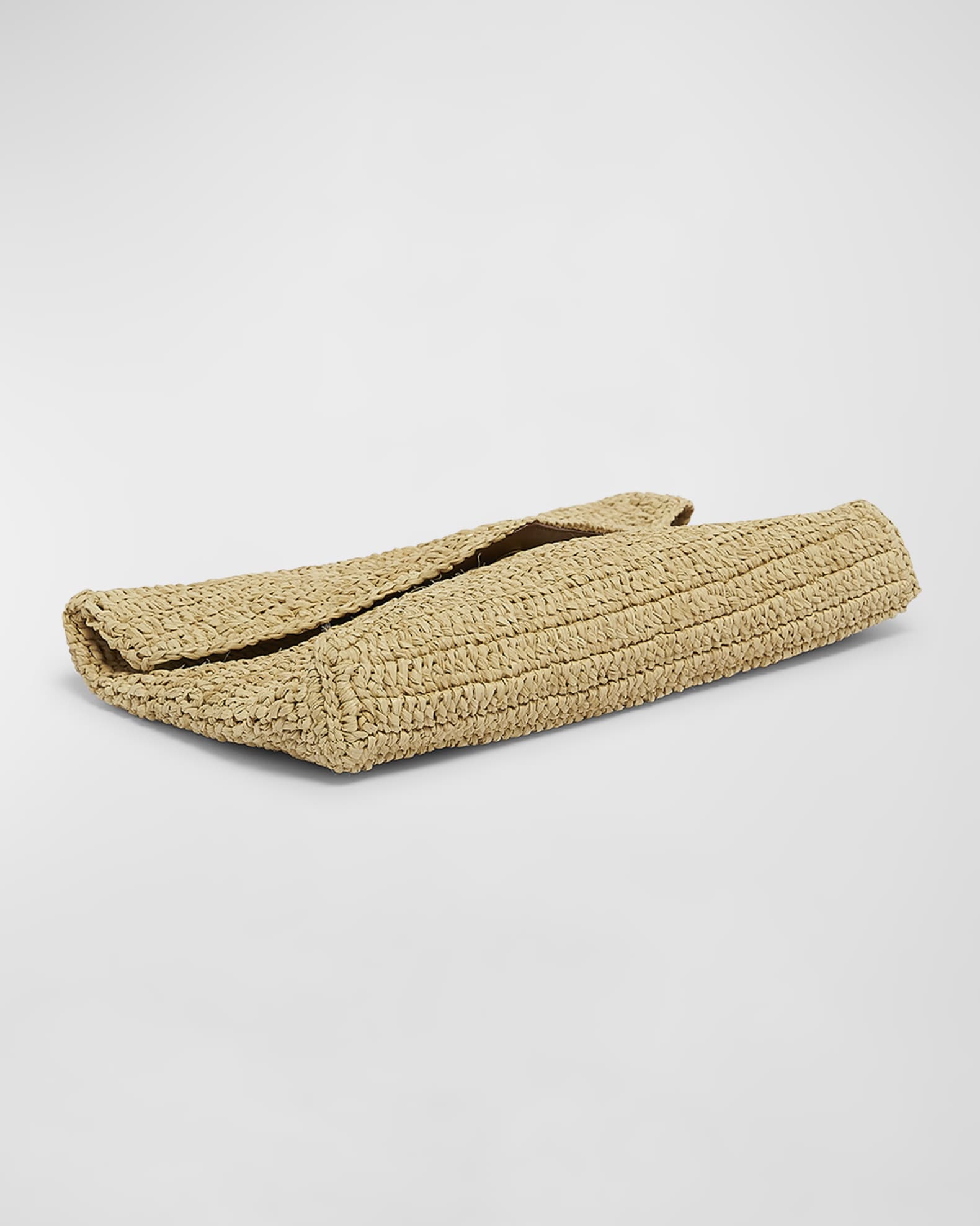 Large YSL Envelope Pouch Clutch Bag in Raffia & Leather 1