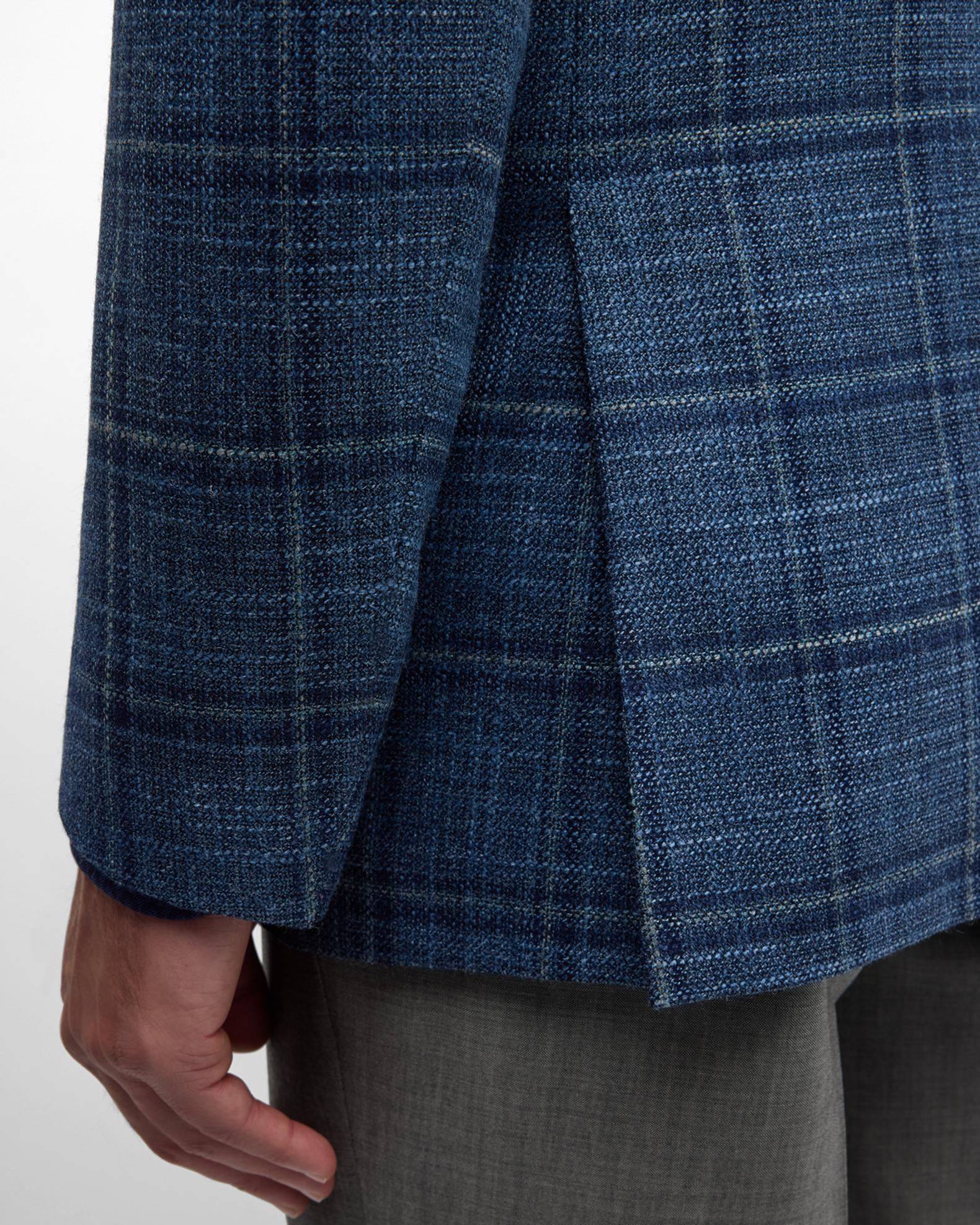 Isaia Men's Blue Windowpane Check Sports Jacket | Neiman Marcus
