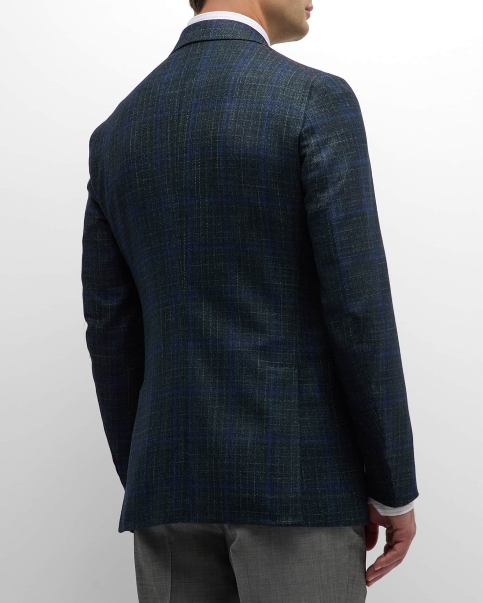 Isaia Men's Olive Mix Wool Blazer Jacket | Neiman Marcus