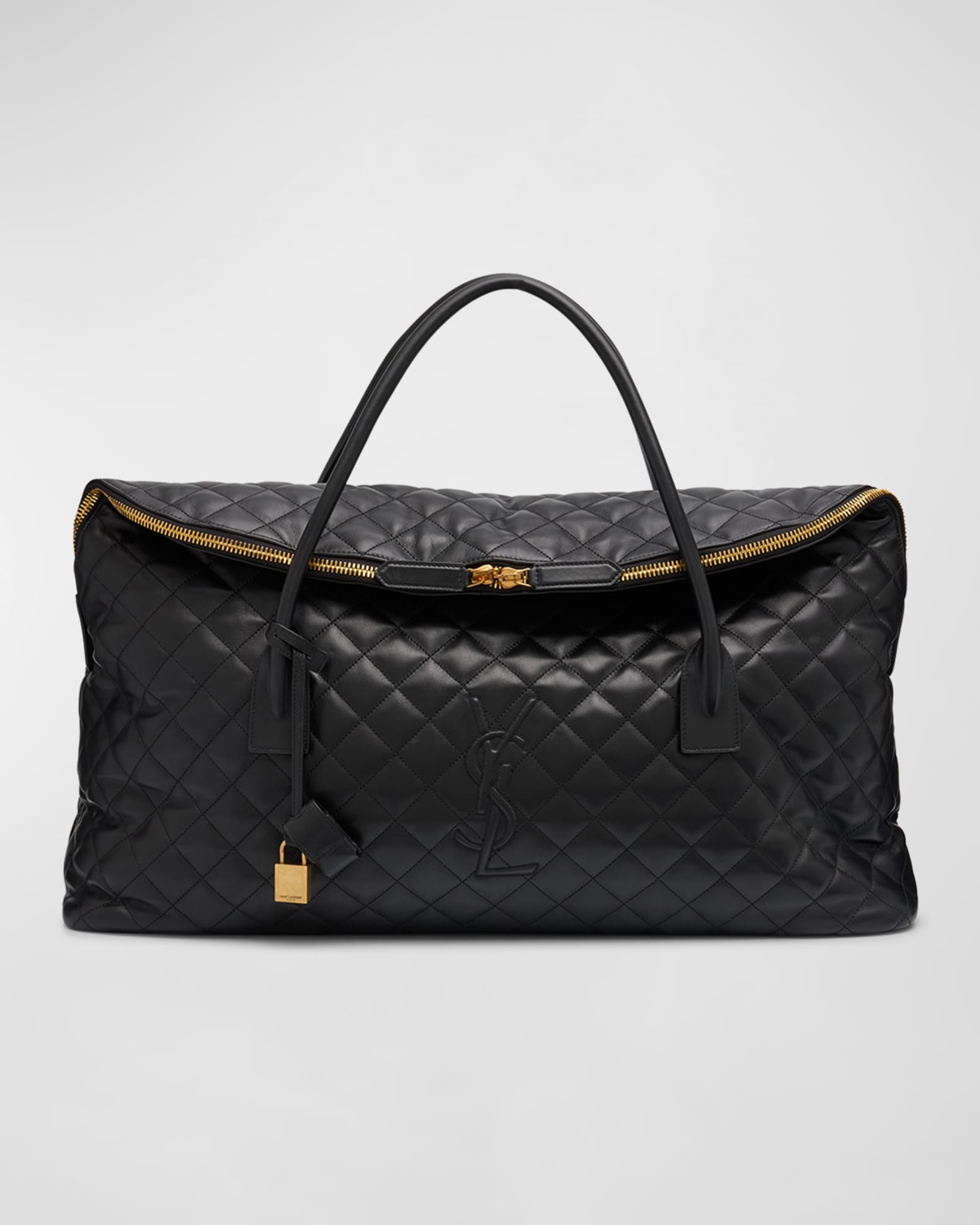 Saint Laurent ES Giant Travel Bag in Smooth Quilted Leather with Gold Hardware Neiman Marcus