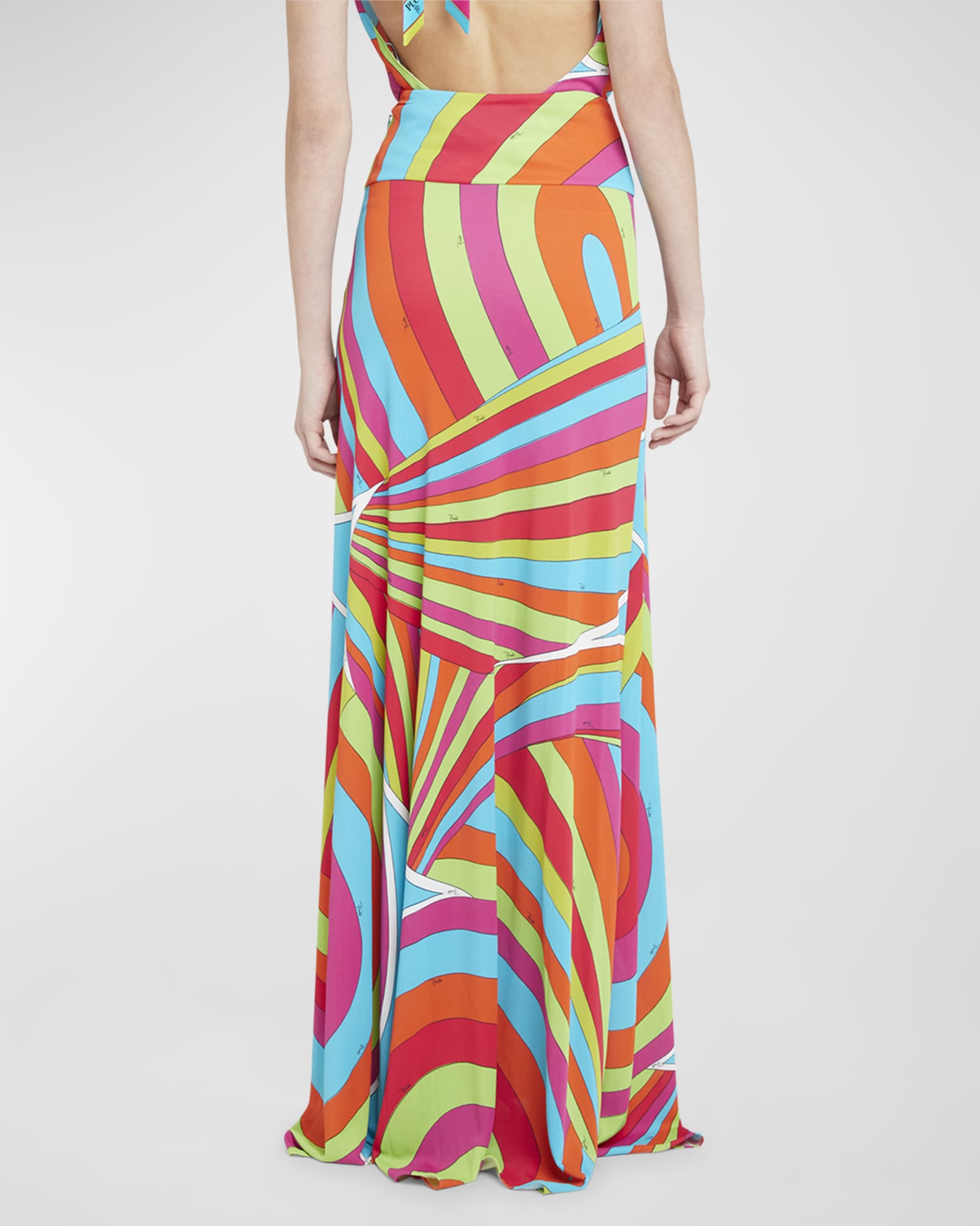 スカート EMILIO PUCCI SKIRTS Pucci Abstract-Print Silk Maxi Skirt | Neiman Marcus
