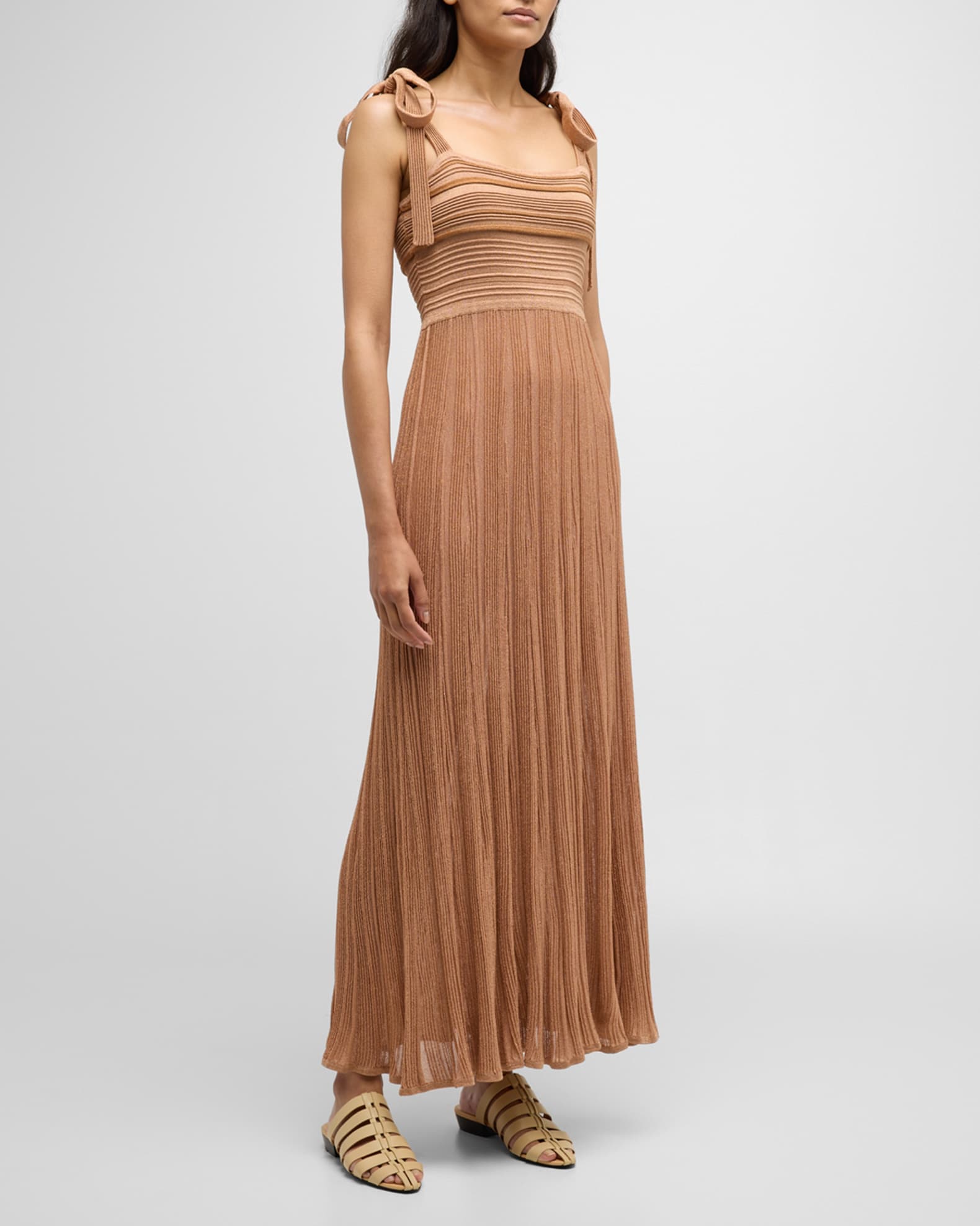 Zimmermann Women s Ottie Metallic Tie Strap Maxi Dress Rose