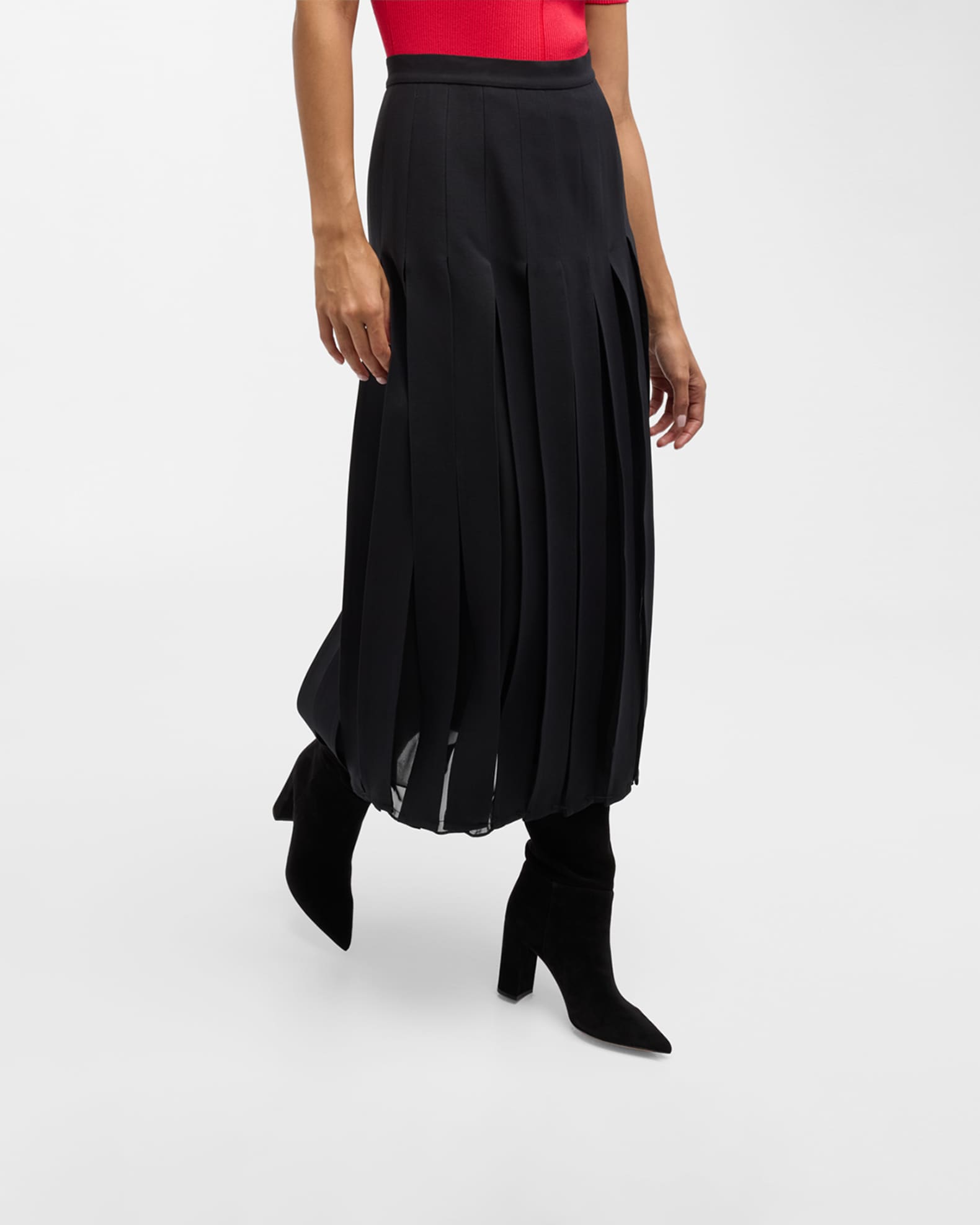 Gianvito Rossi Piper Suede Block-Heel Knee Boots | Neiman Marcus