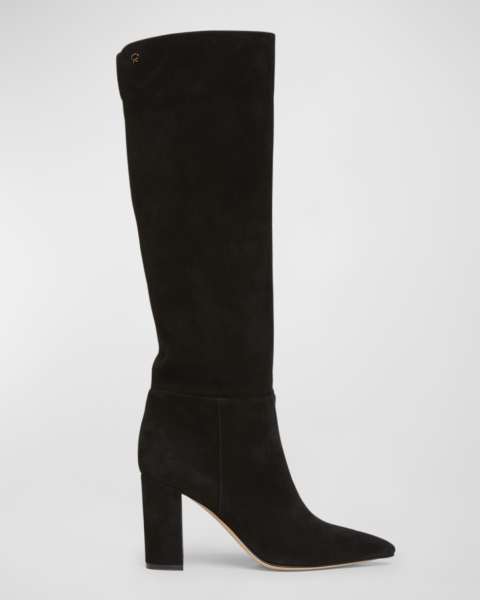 Gianvito Rossi Piper Suede Block-Heel Knee Boots | Neiman Marcus