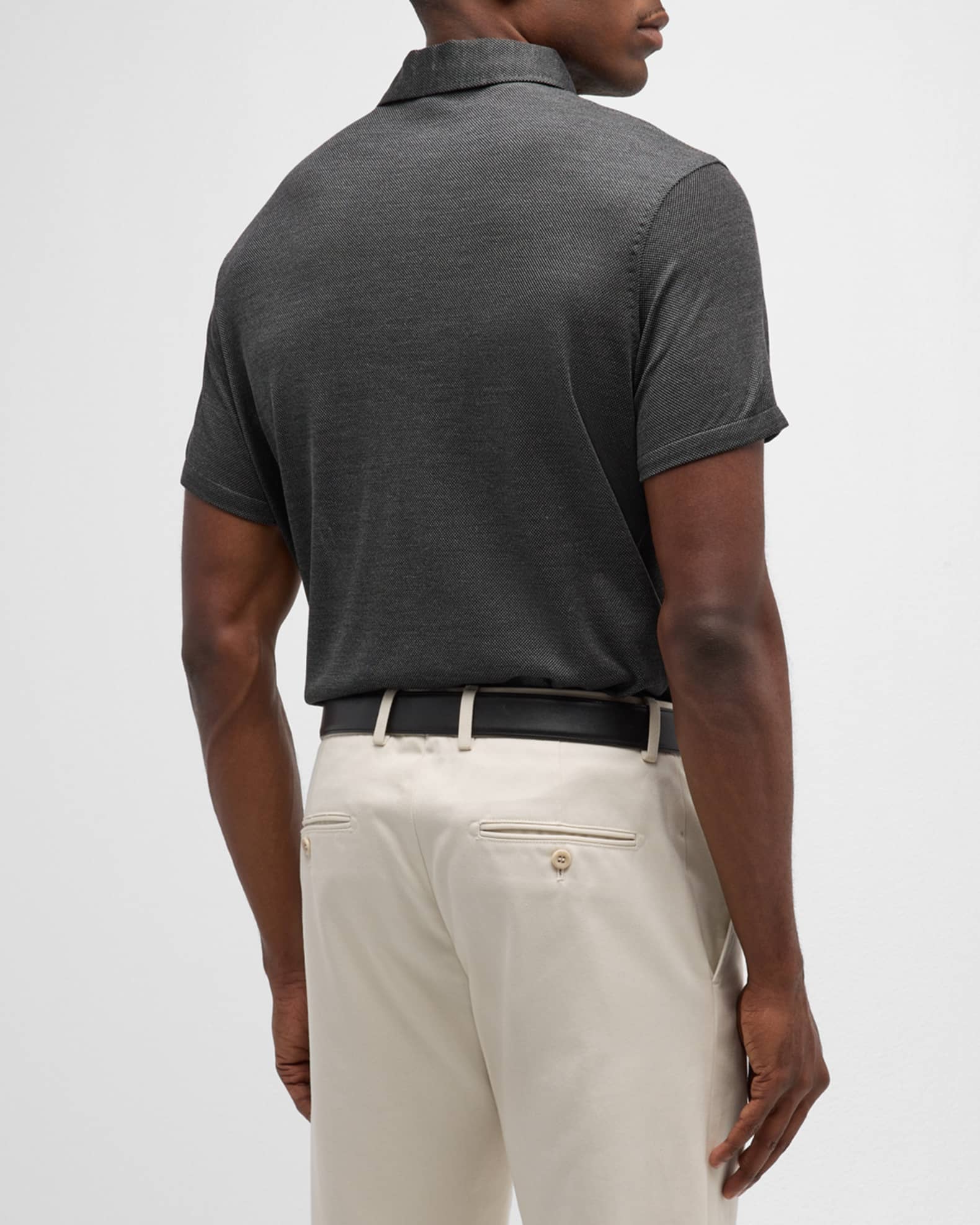 Isaia Men's Silk Polo Shirt Neiman Marcus