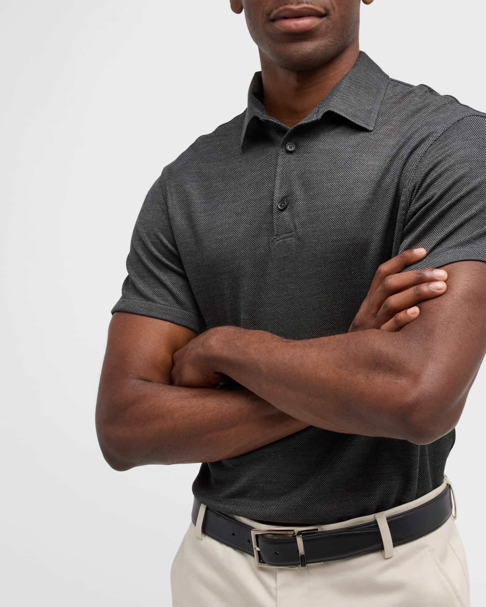 Isaia Men's Silk Polo Shirt Neiman Marcus