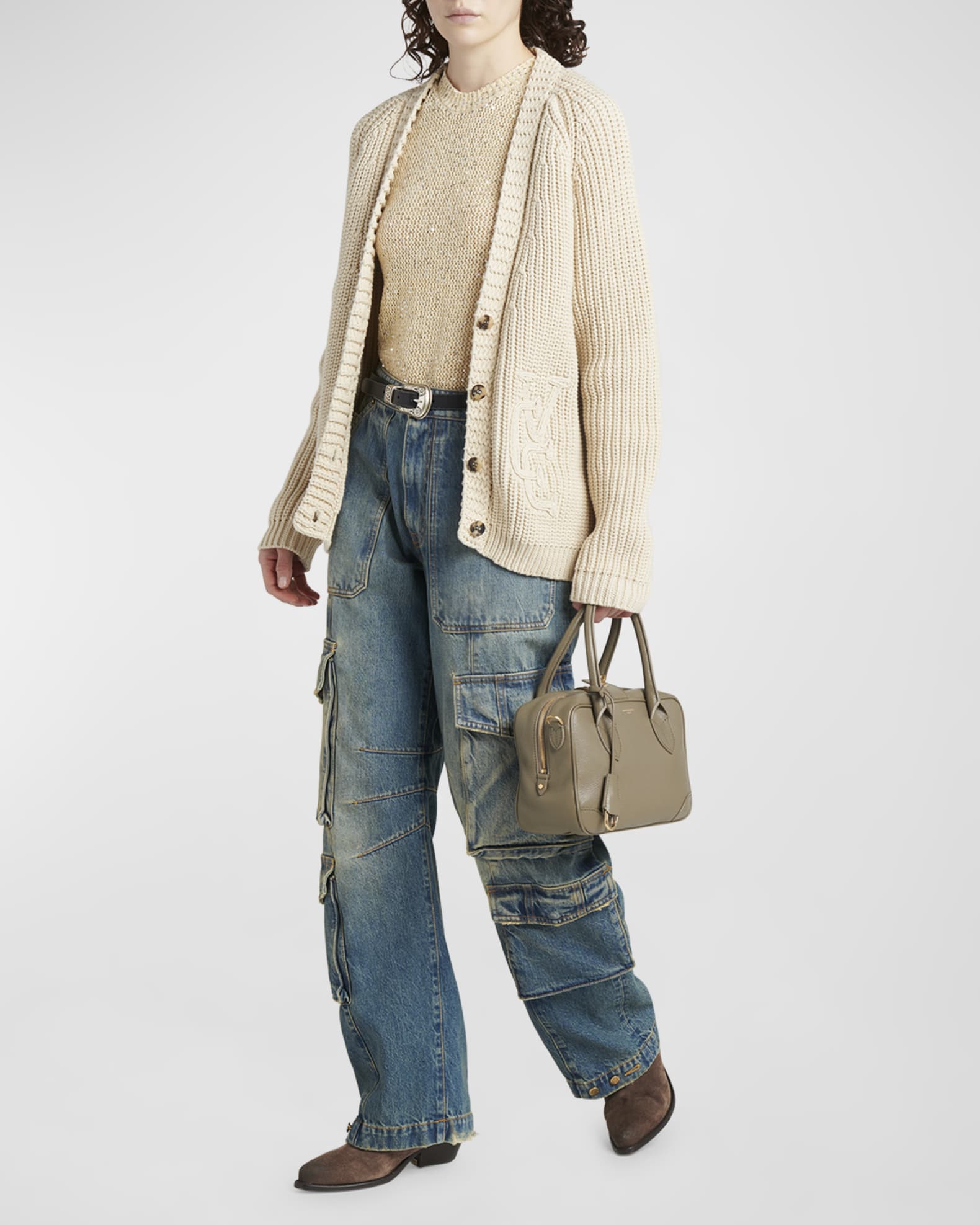 Golden Goose Vita Zip Goat Leather Top-Handle Bag | Neiman