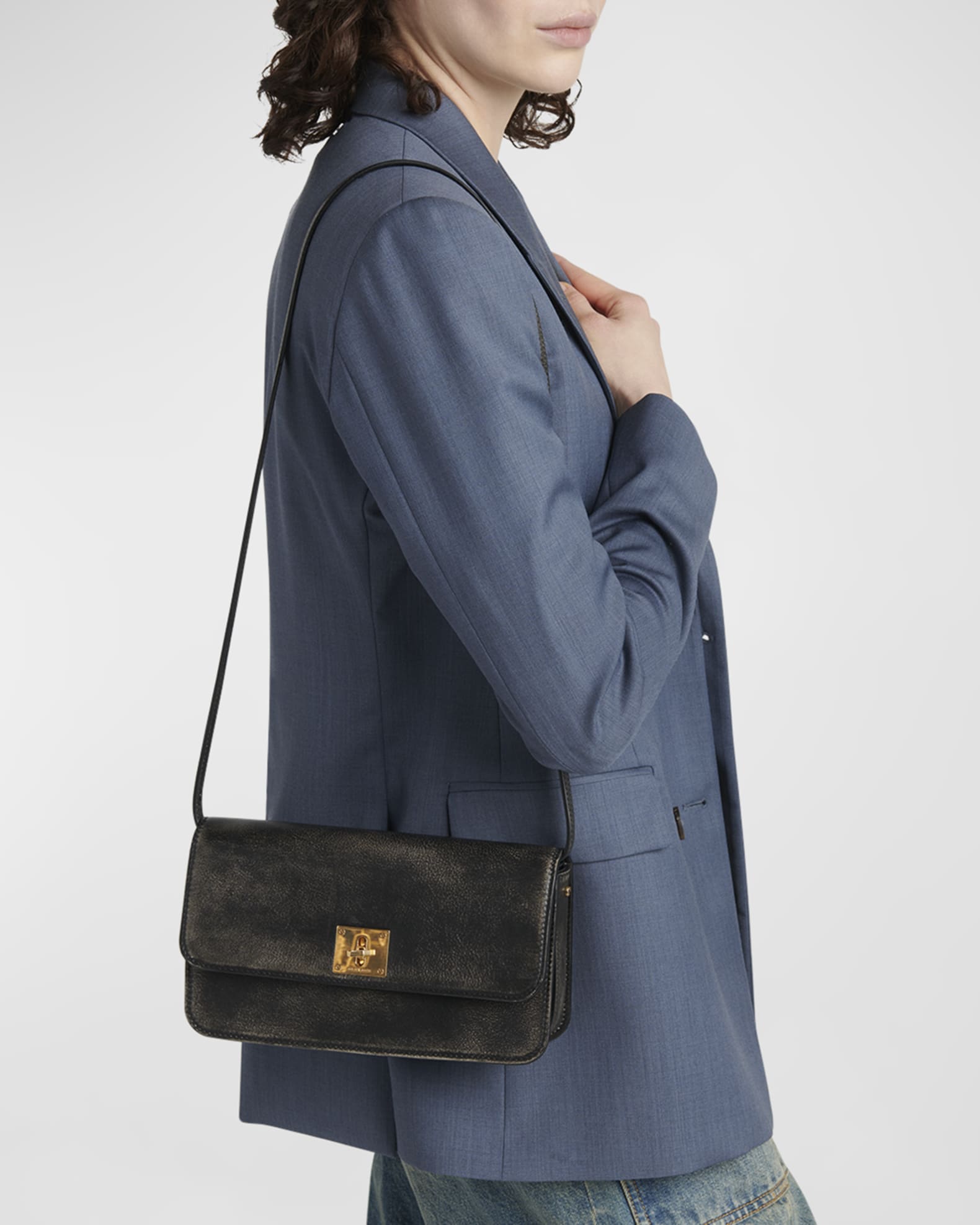 Golden Goose Gioia Flap Distressed Leather Shoulder Bag Neiman Marcus