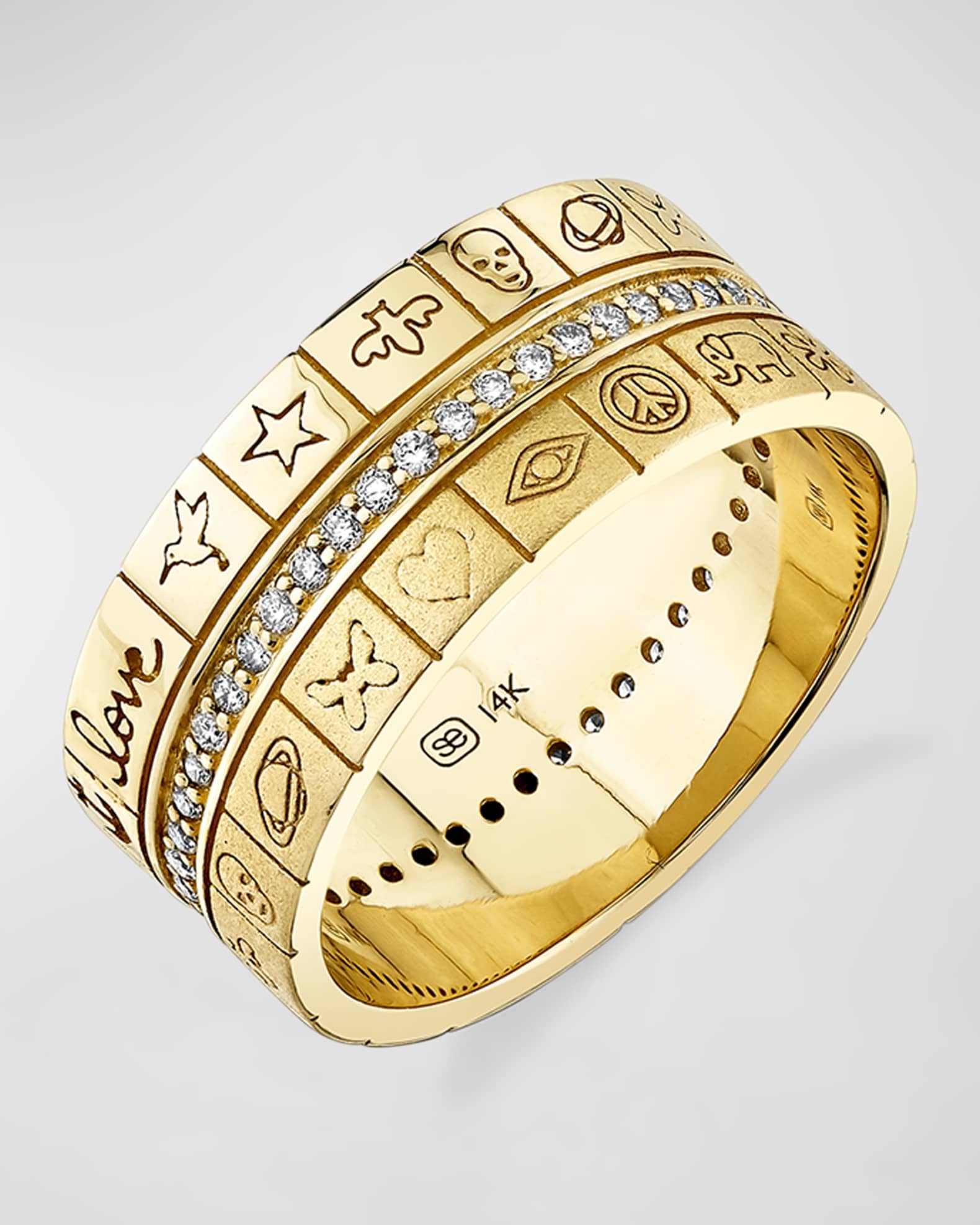 Icon Cigar Ring with Diamonds 0