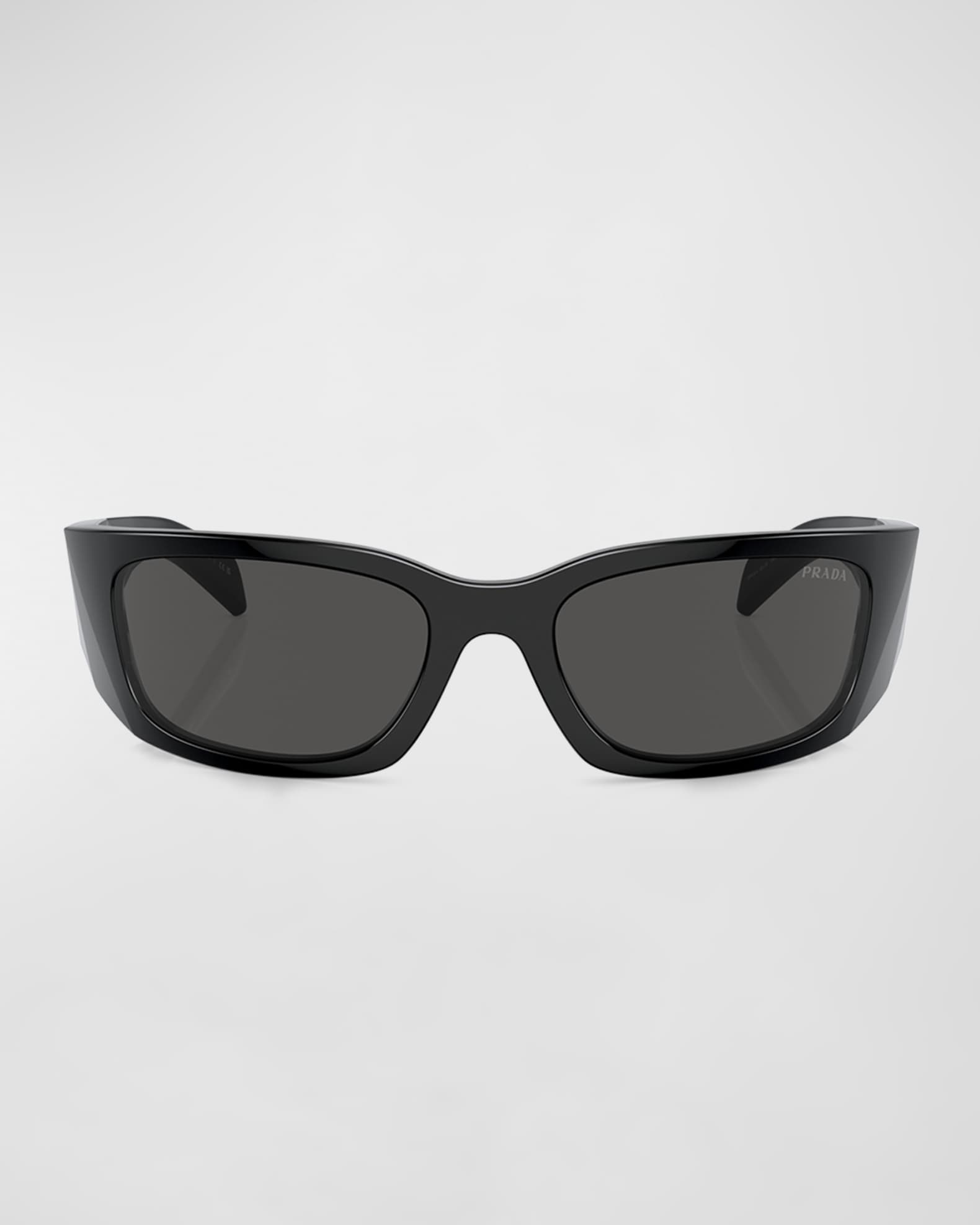 Prada Logo Propionate & Plastic Wrap Sunglasses | Neiman Marcus