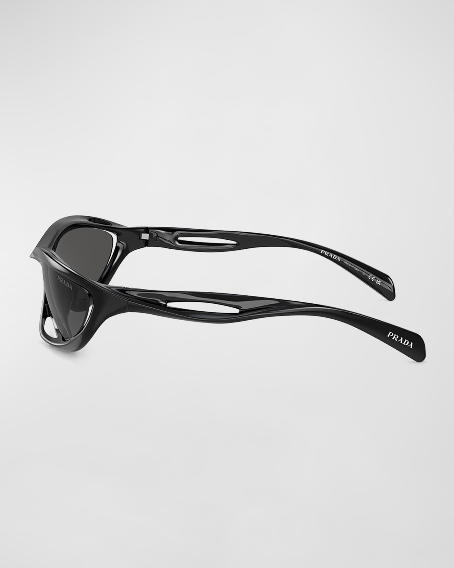 Prada Cut Out Propionate Plastic Wrap Sunglasses Neiman Marcus