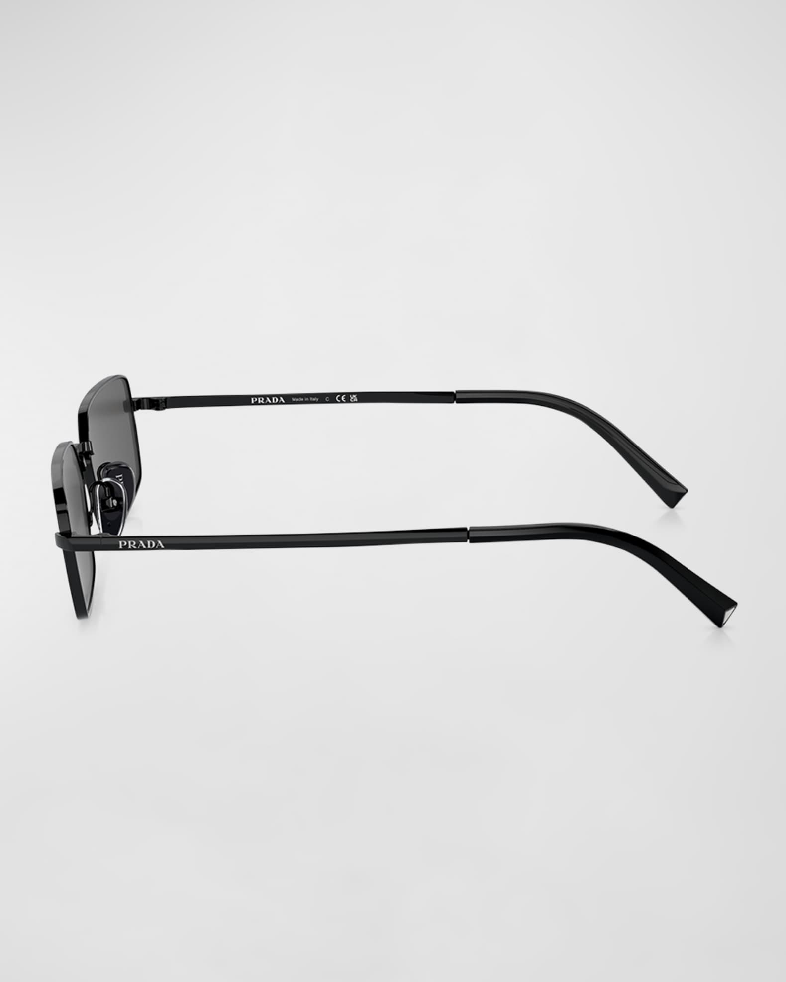 Prada Signature Steel & Plastic Rectangle Sunglasses