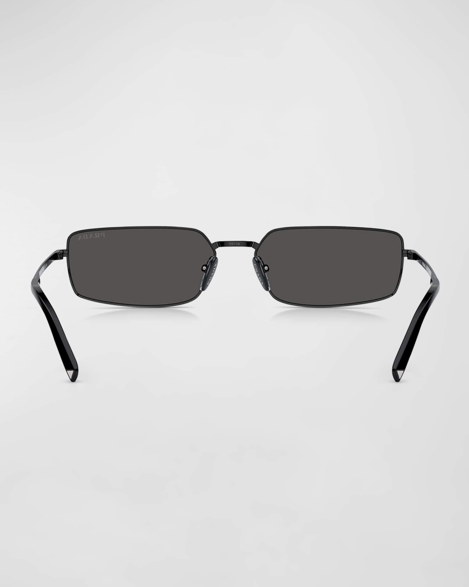 Prada Signature Steel & Plastic Rectangle Sunglasses