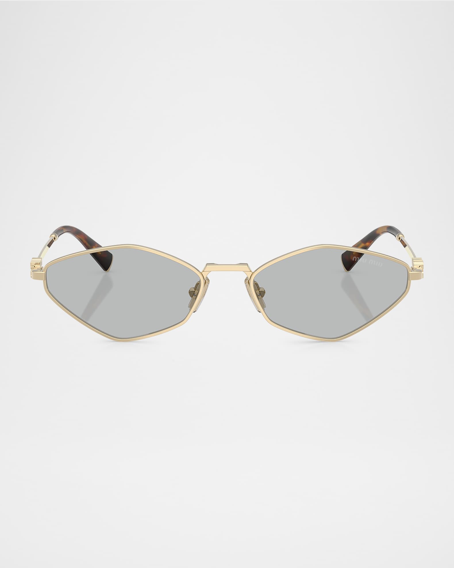 ゆゆ Miu Miu Metal Geometric Oval Sunglasses | Neiman Marcus