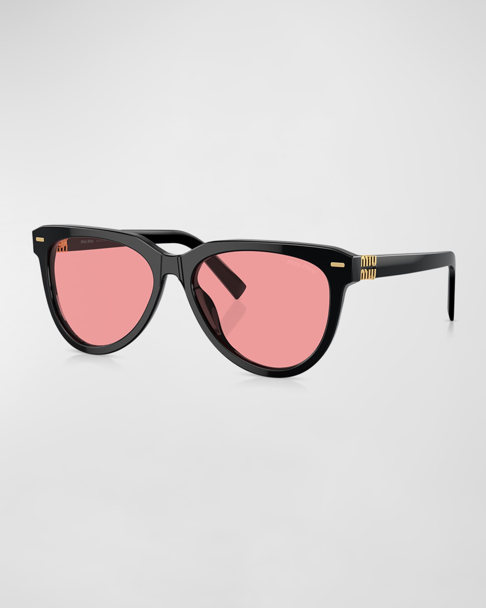 Sleek Acetate Round Sunglasses  0