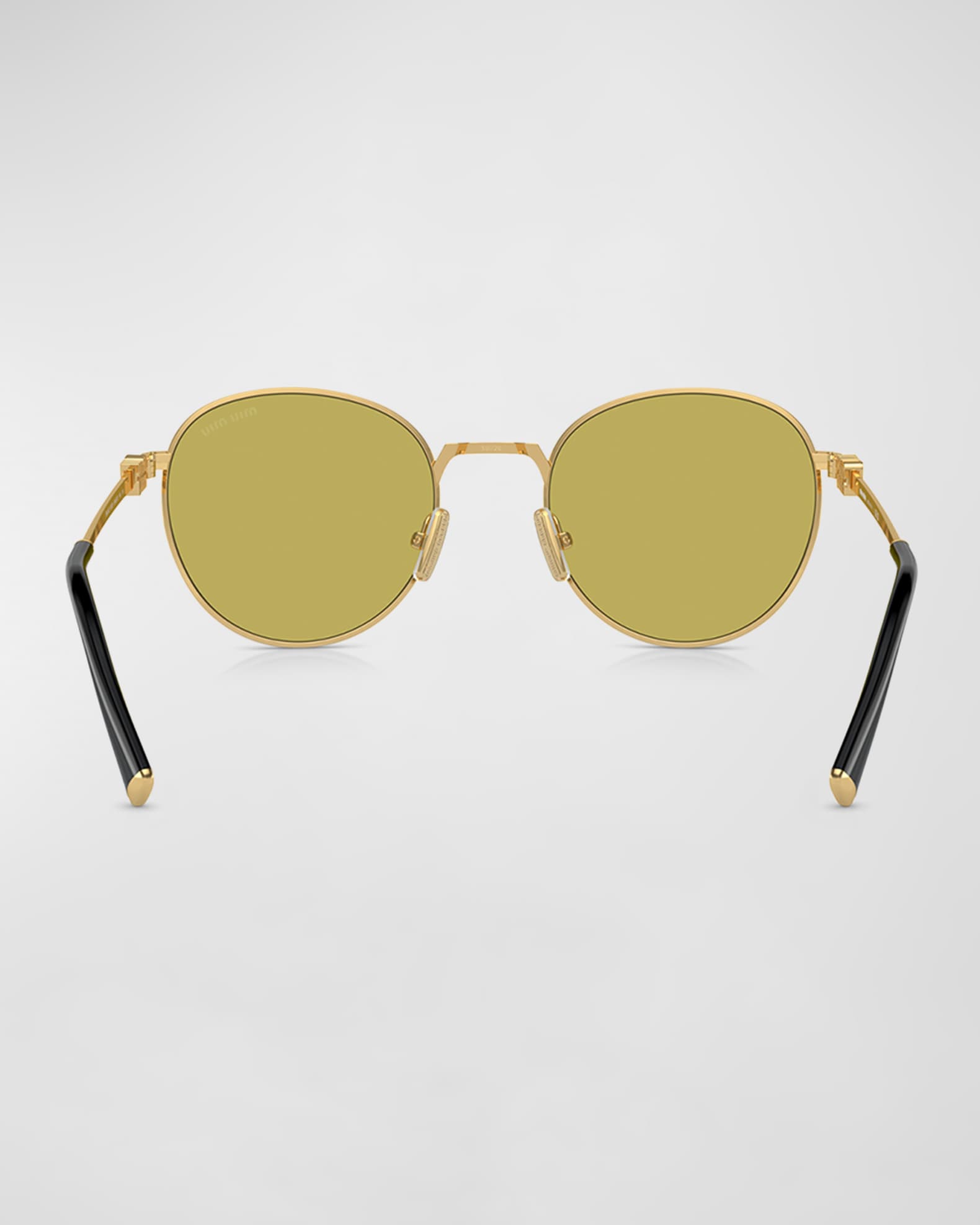 Miu Miu Logo Metal Round Sunglasses | Neiman Marcus