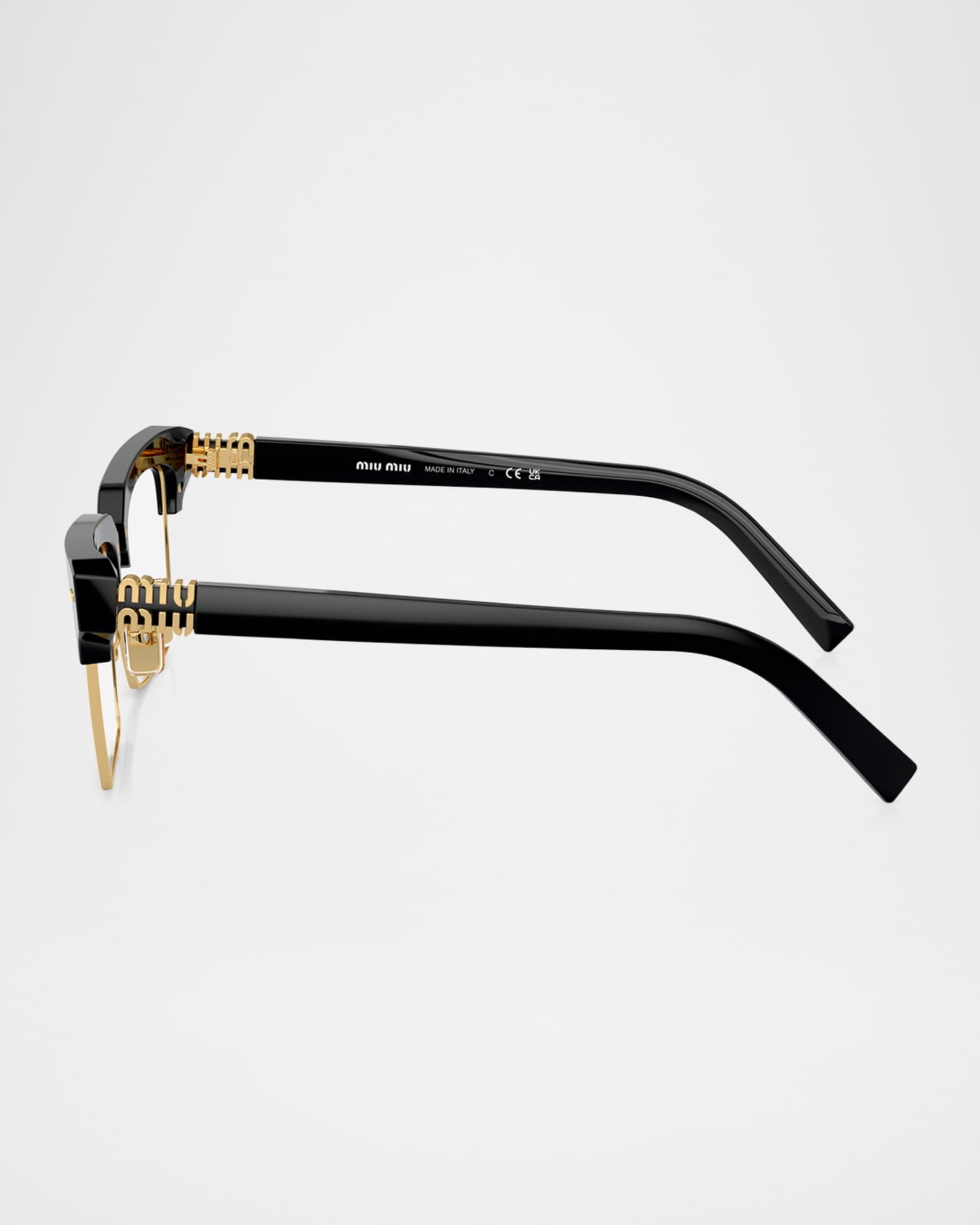 Logo Mixed-Media Square Sunglasses  1