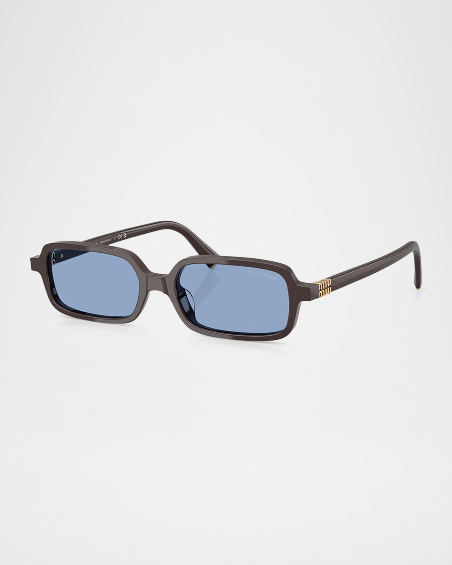 Miu Miu Logo Acetate Rectangle Sunglasses | Neiman Marcus