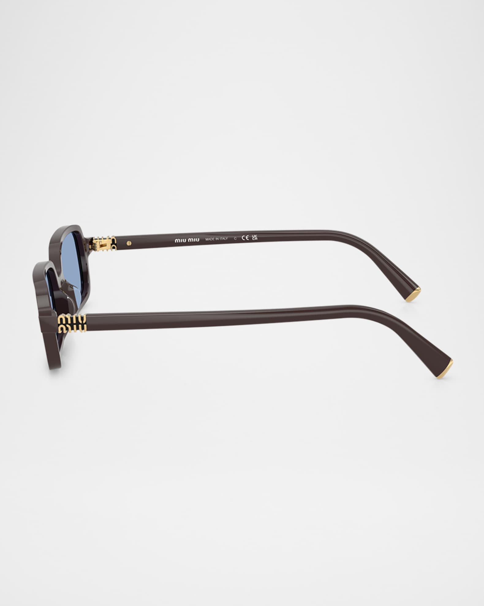 Miu Miu Logo Acetate Rectangle Sunglasses | Neiman Marcus