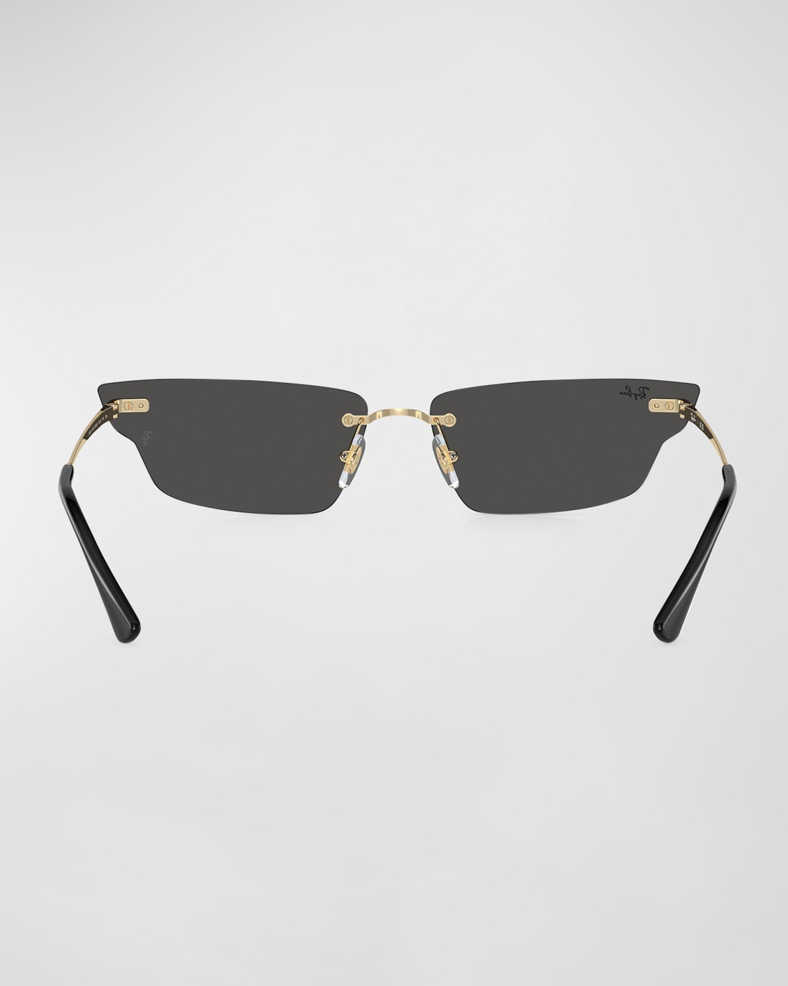 Ray-Ban Rimless Metal & Plastic Cat-Eye Sunglasses, 66mm | Neiman Marcus