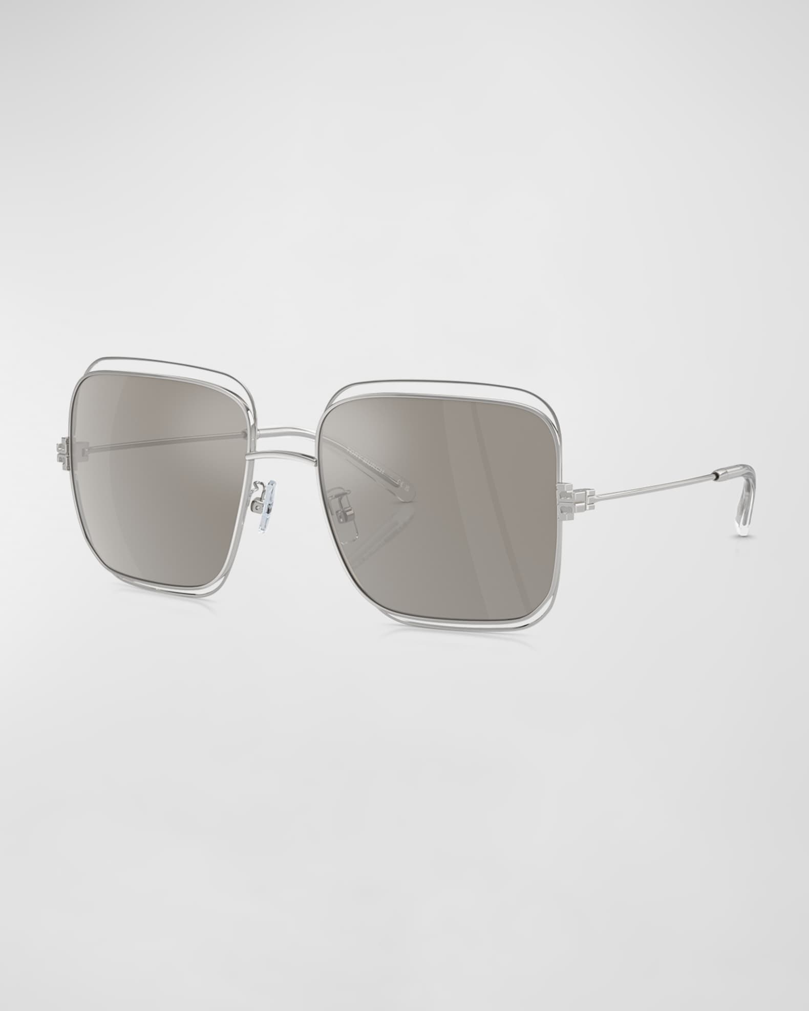 Tory Burch Double-Rimmed Metal Square Sunglasses