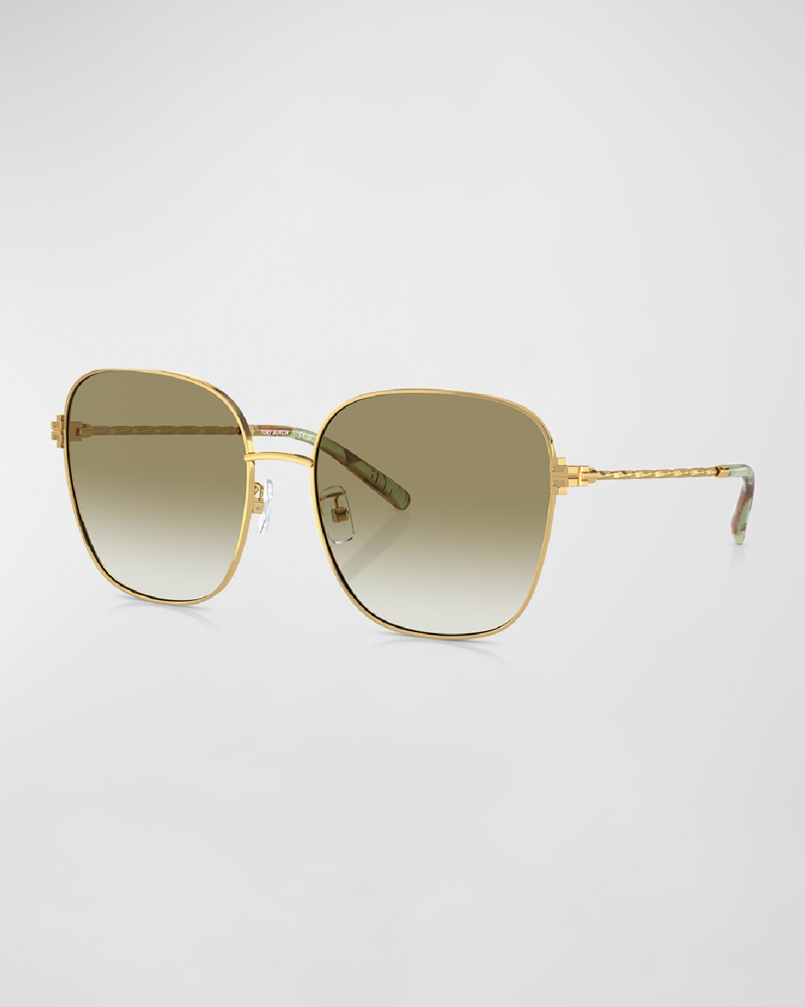 Tory Burch Wayfarer Gradient Sunglasses Tory Burch TY6108 L (57 - 17) with Brown lenses and Pink  main image 4