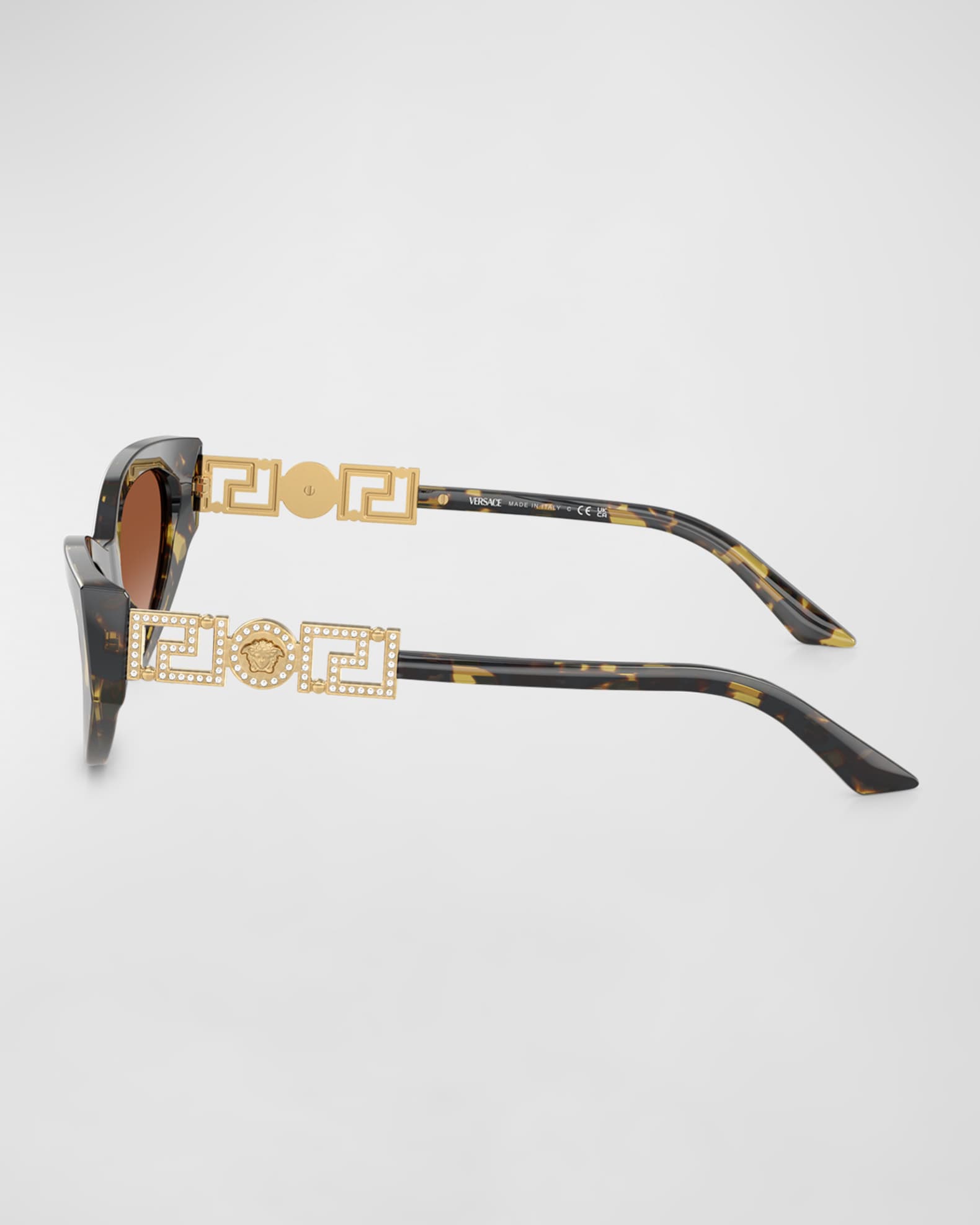 Versace Bright Greca Embellished Cat-Eye Sunglasses | Neiman