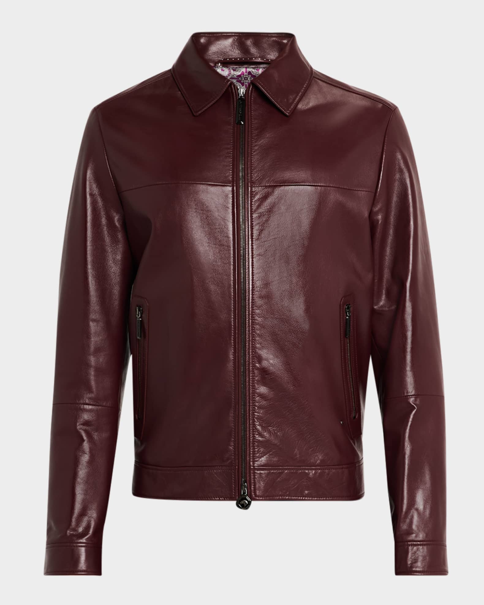 Men's Leather Full-Zip Blouson 0