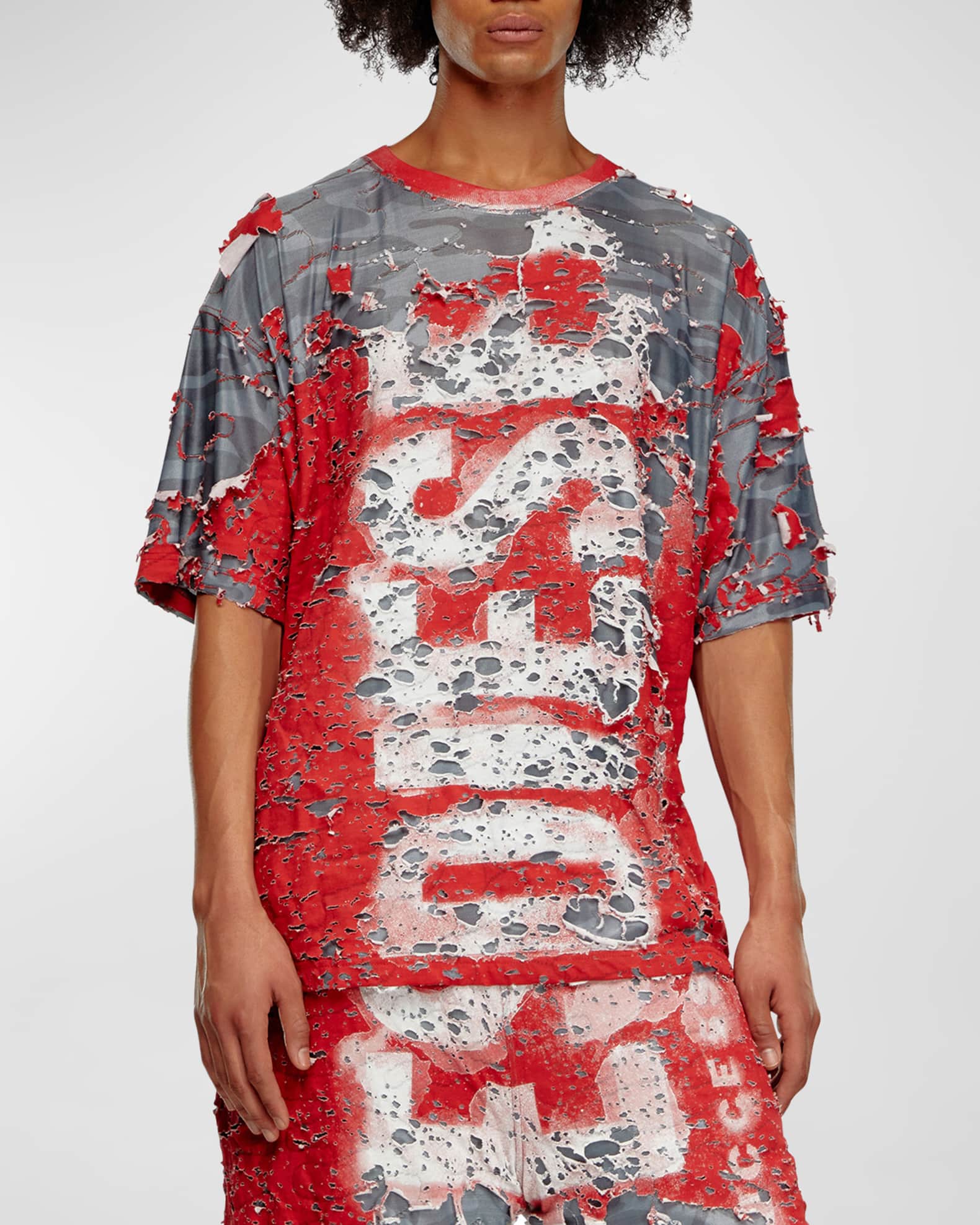 Men's T-Boxt-Peel Destroyed Logo T-Shirt 1