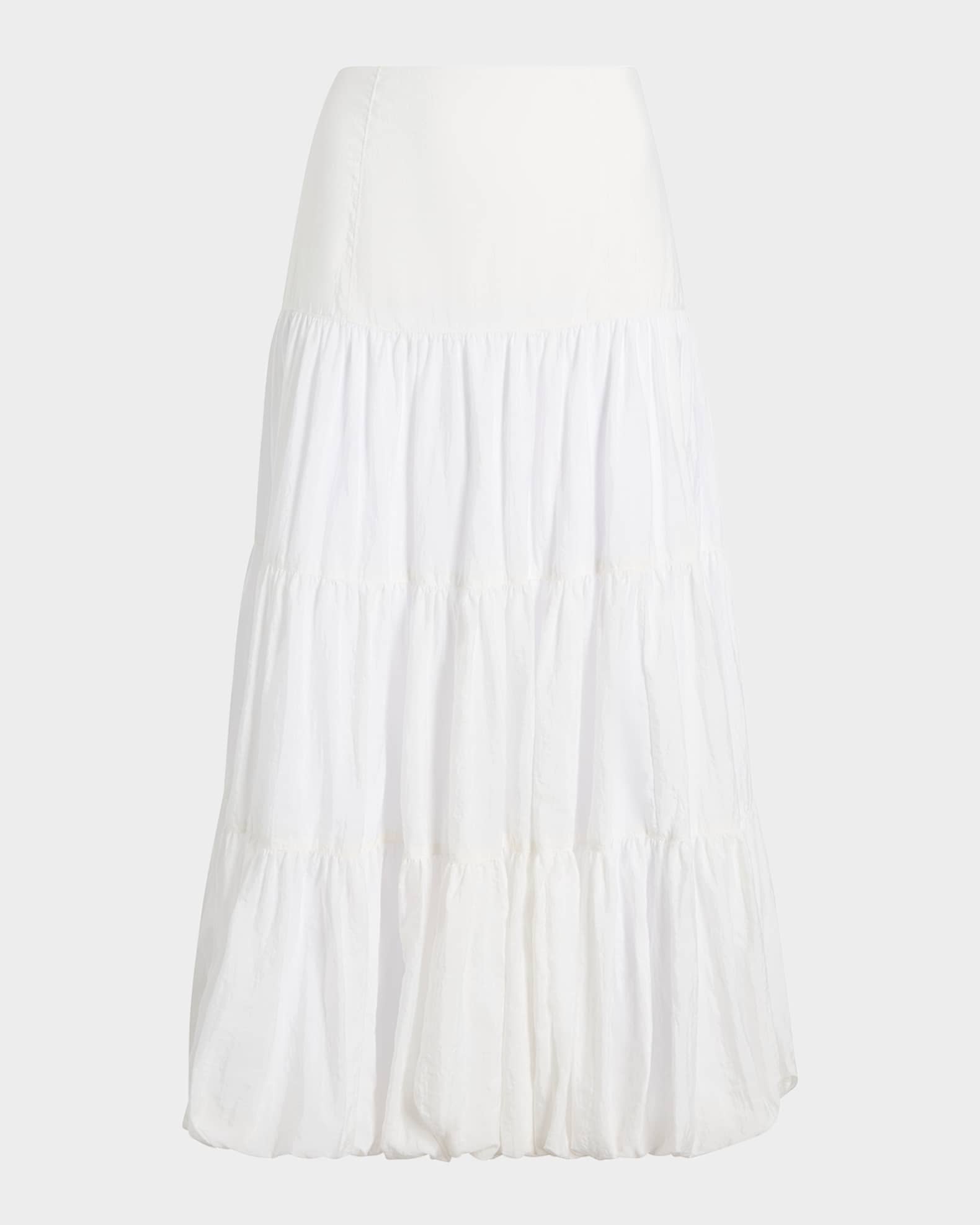 Pyper Tiered Bubble-Hem Midi Skirt 0