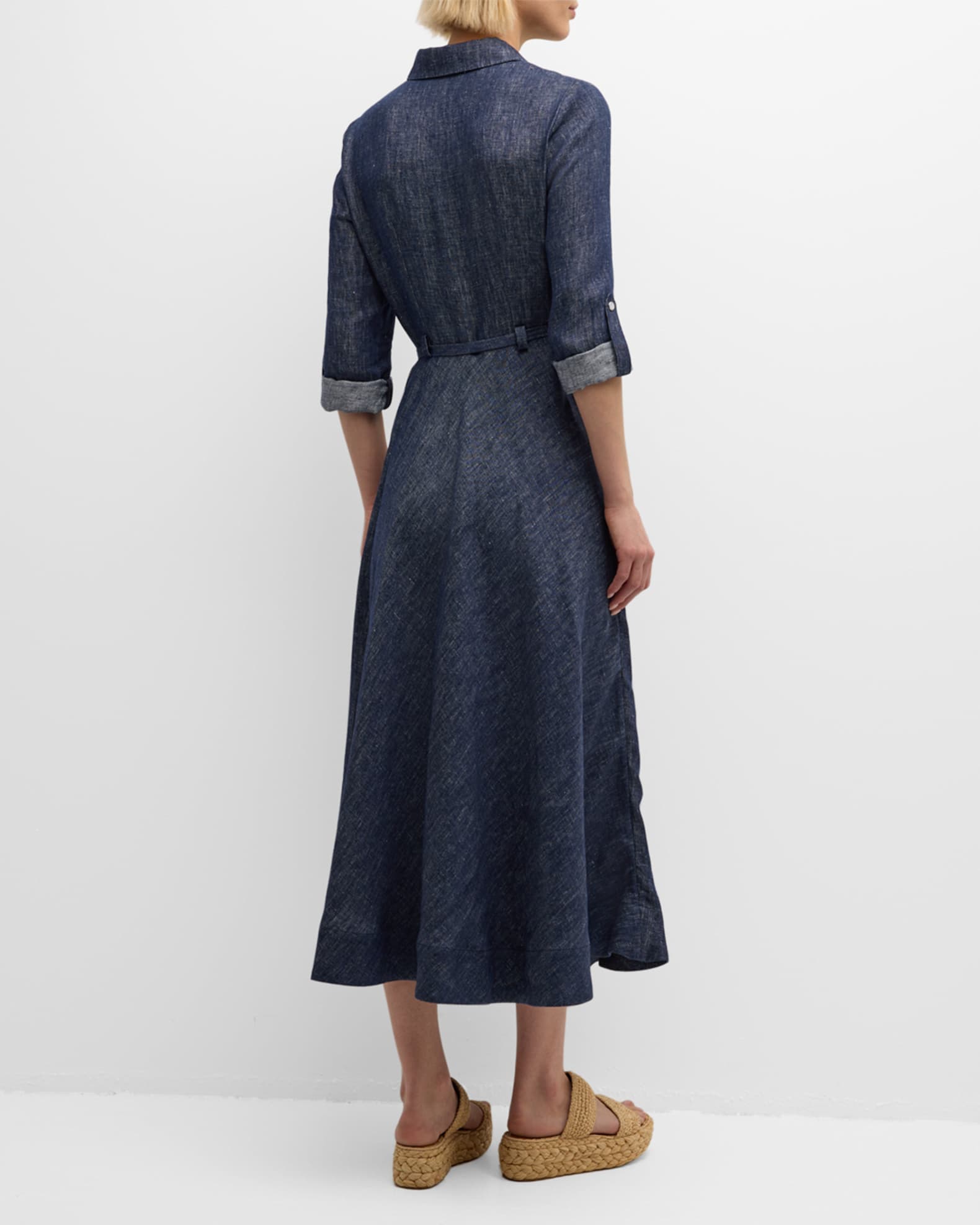 Gabriela Hearst Marley Belted Denim Maxi Shirtdress | Neiman