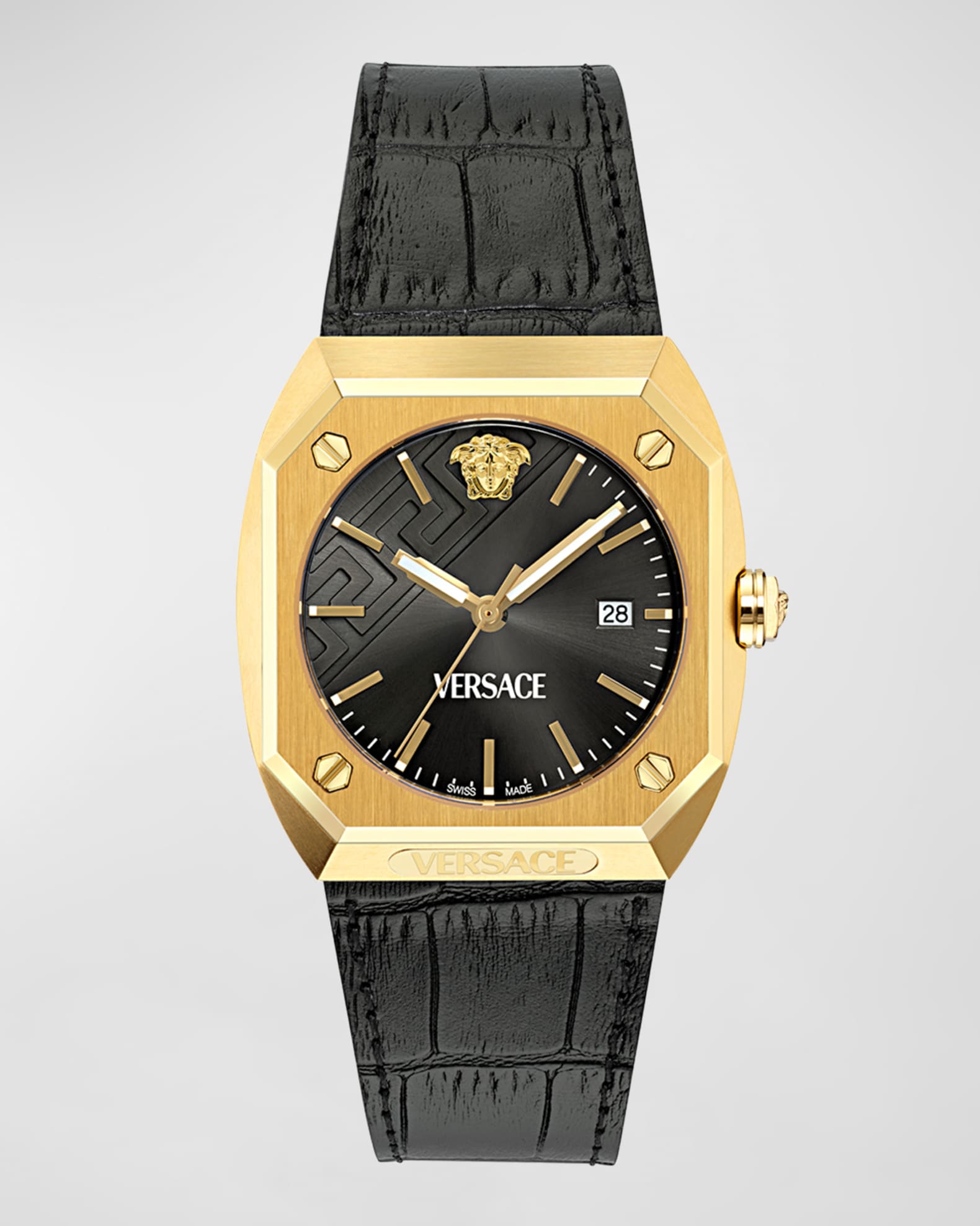 Versace watch leather cheap