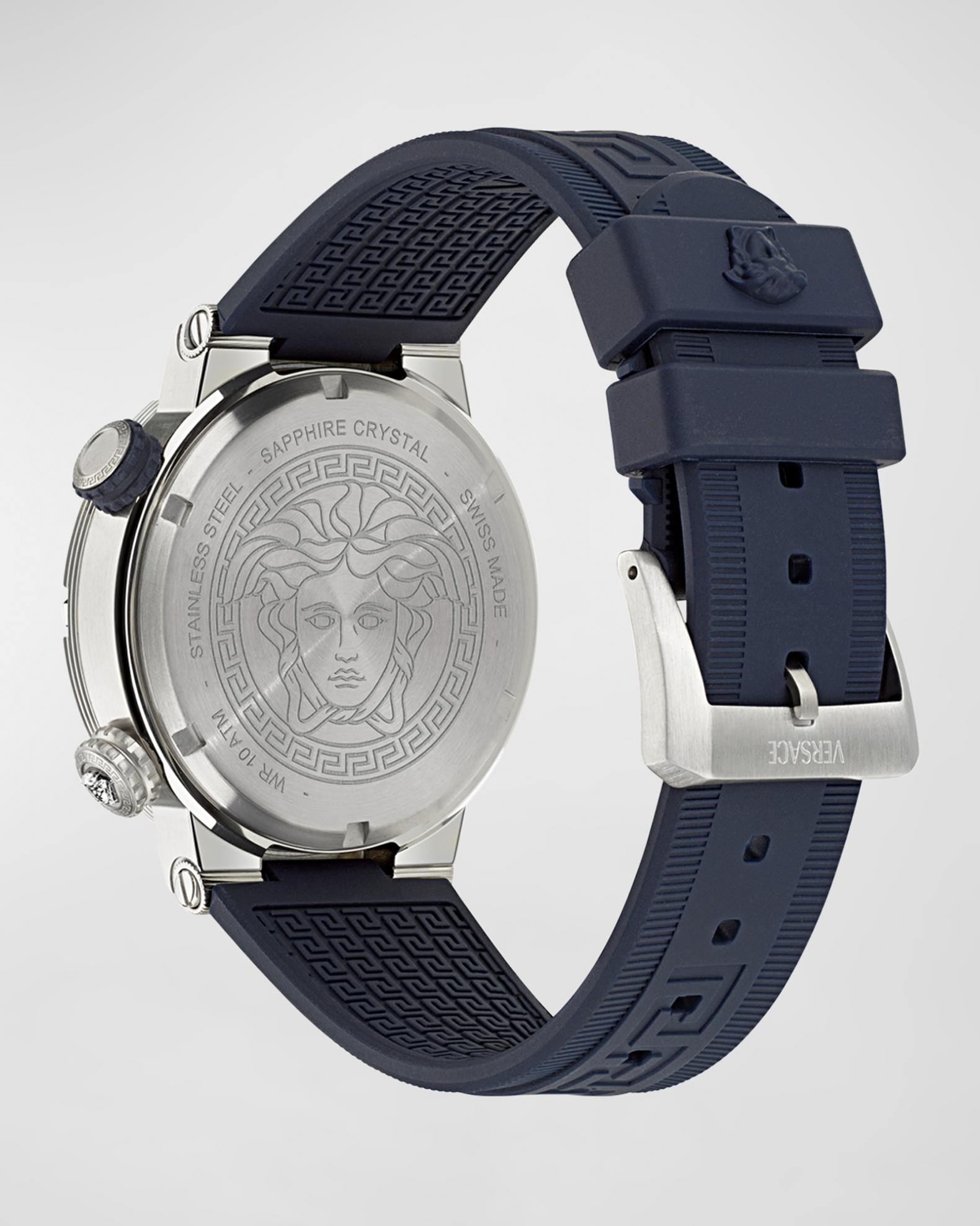 Versace Men's Greca Logo Polyurethane-Strap Watch, 43mm | Neiman Marcus