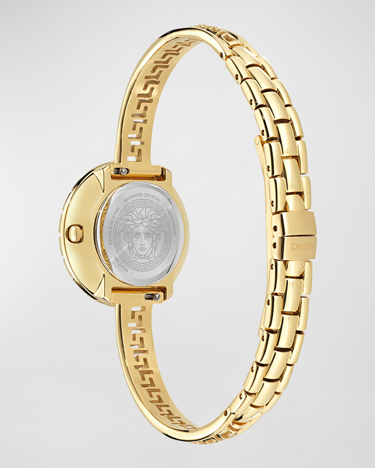 Versace 28mm La Greca Bangle Bracelet Watch with Diamonds | Neiman Marcus