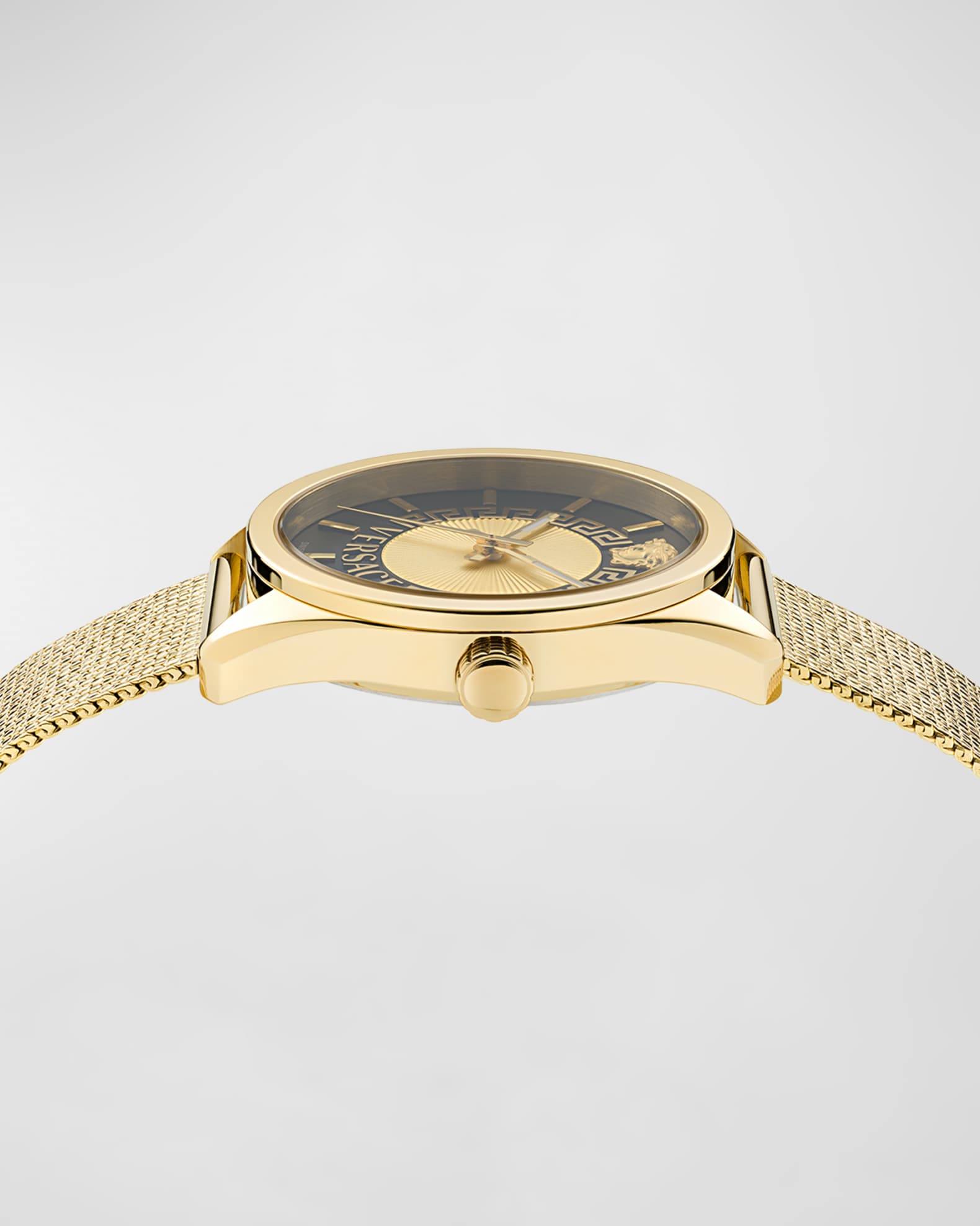 Versace 36mm V-Circle Watch with Bracelet Strap, Yellow Gold | Neiman ...
