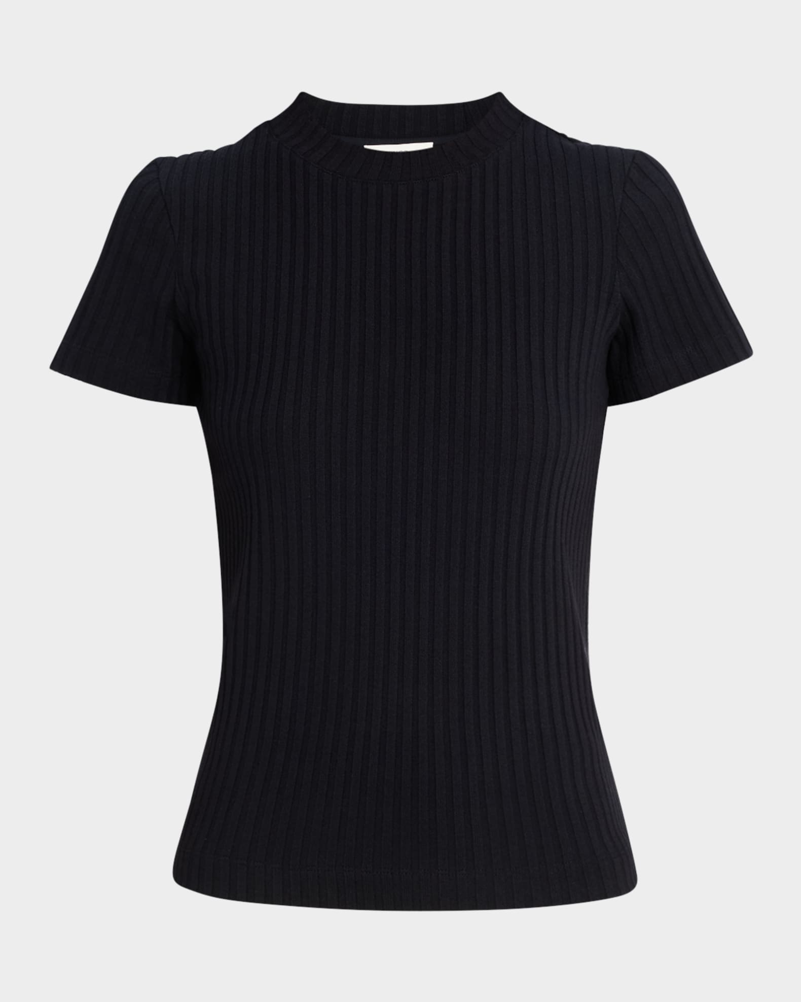 Ribbed Short-Sleeve Crewneck Top 0