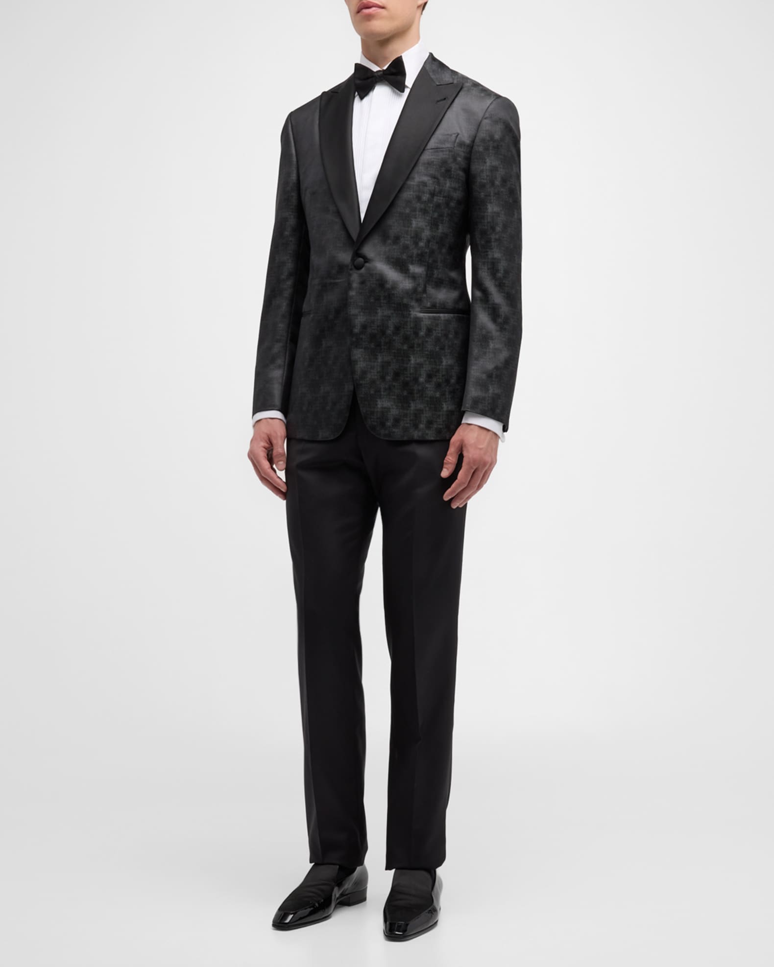 Giorgio Armani Men's Micro-Dot Peak Dinner Jacket Neiman Marcus