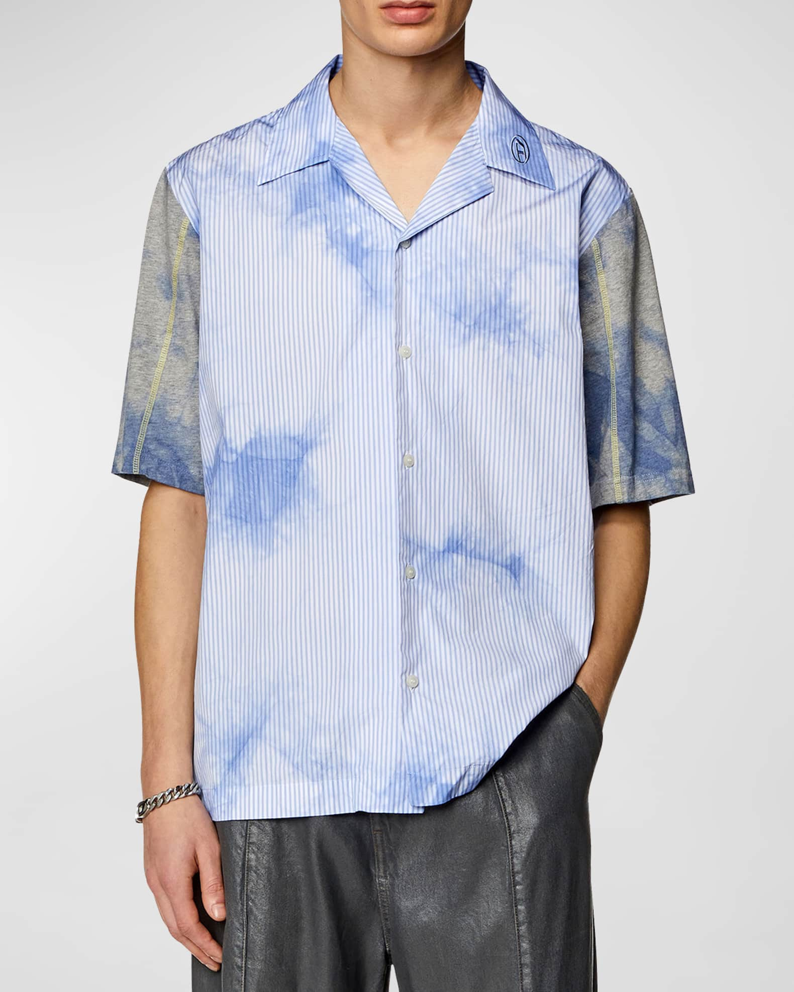 Cotton poplin bowling shirt